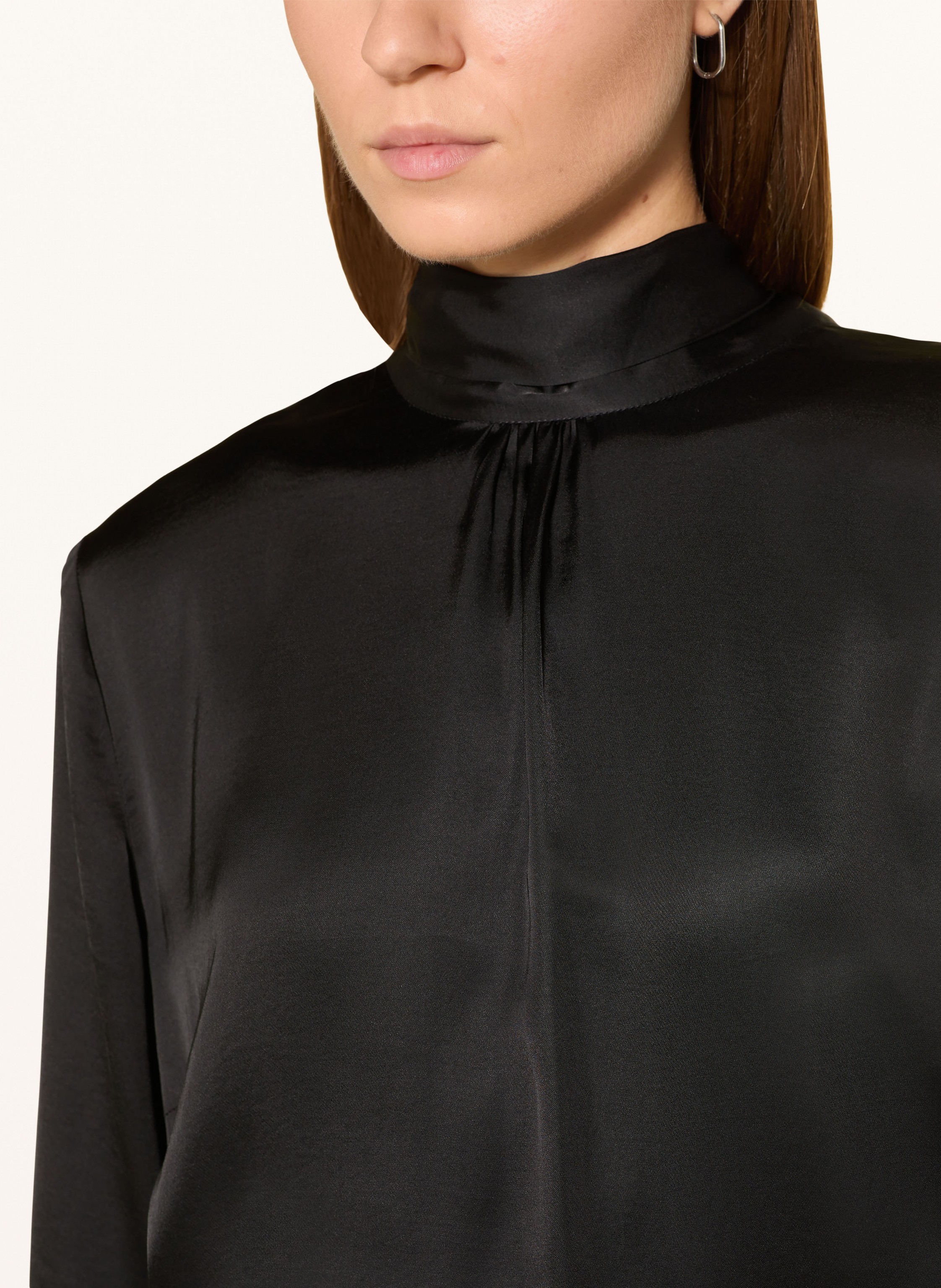 Thumbnail - Rockmacherin Schluppenbluse Antonia Aus Satin schwarz