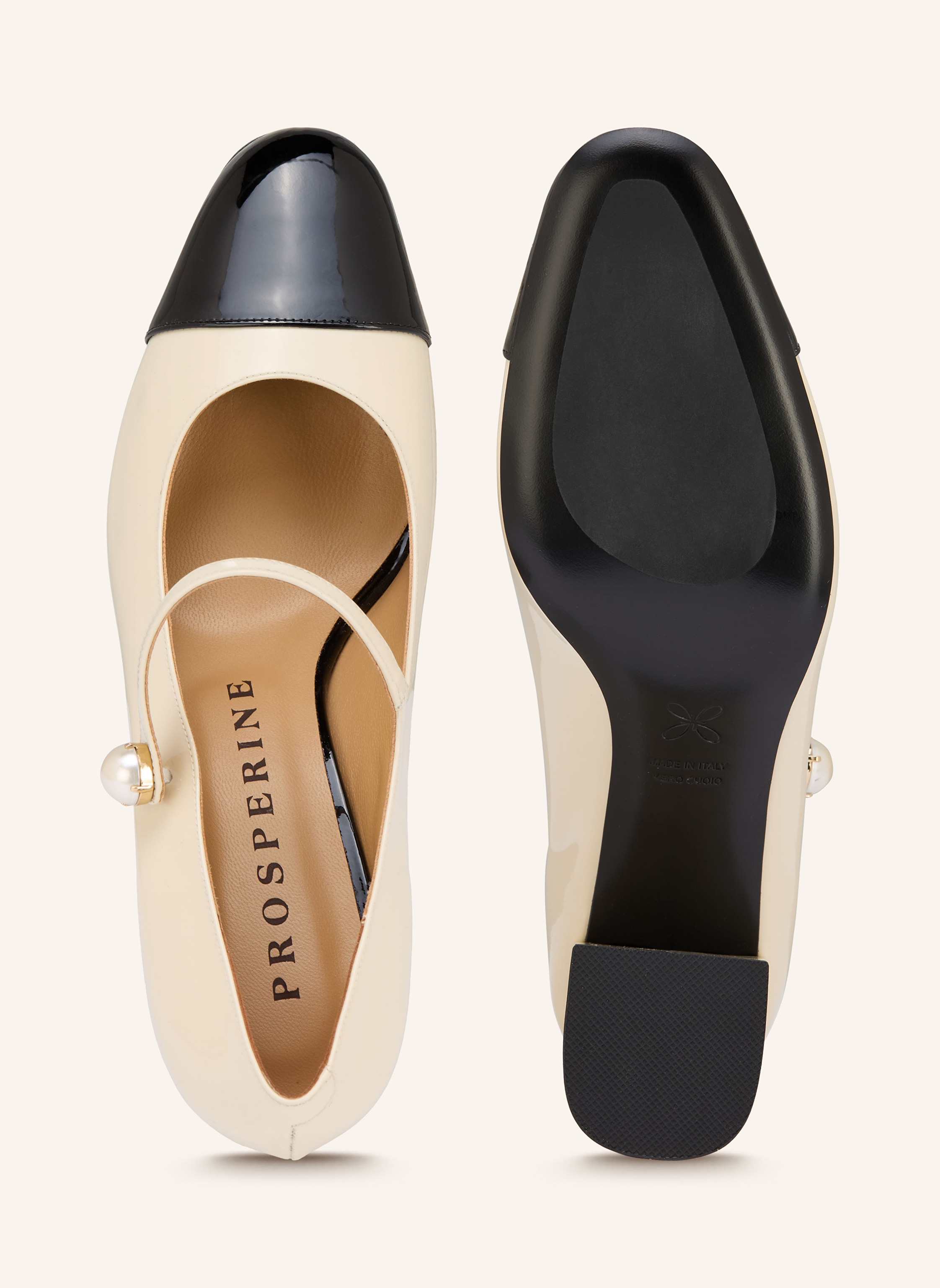 Thumbnail - Prosperine Mary-Jane-Pumps Mit Schmuckperlen weiss