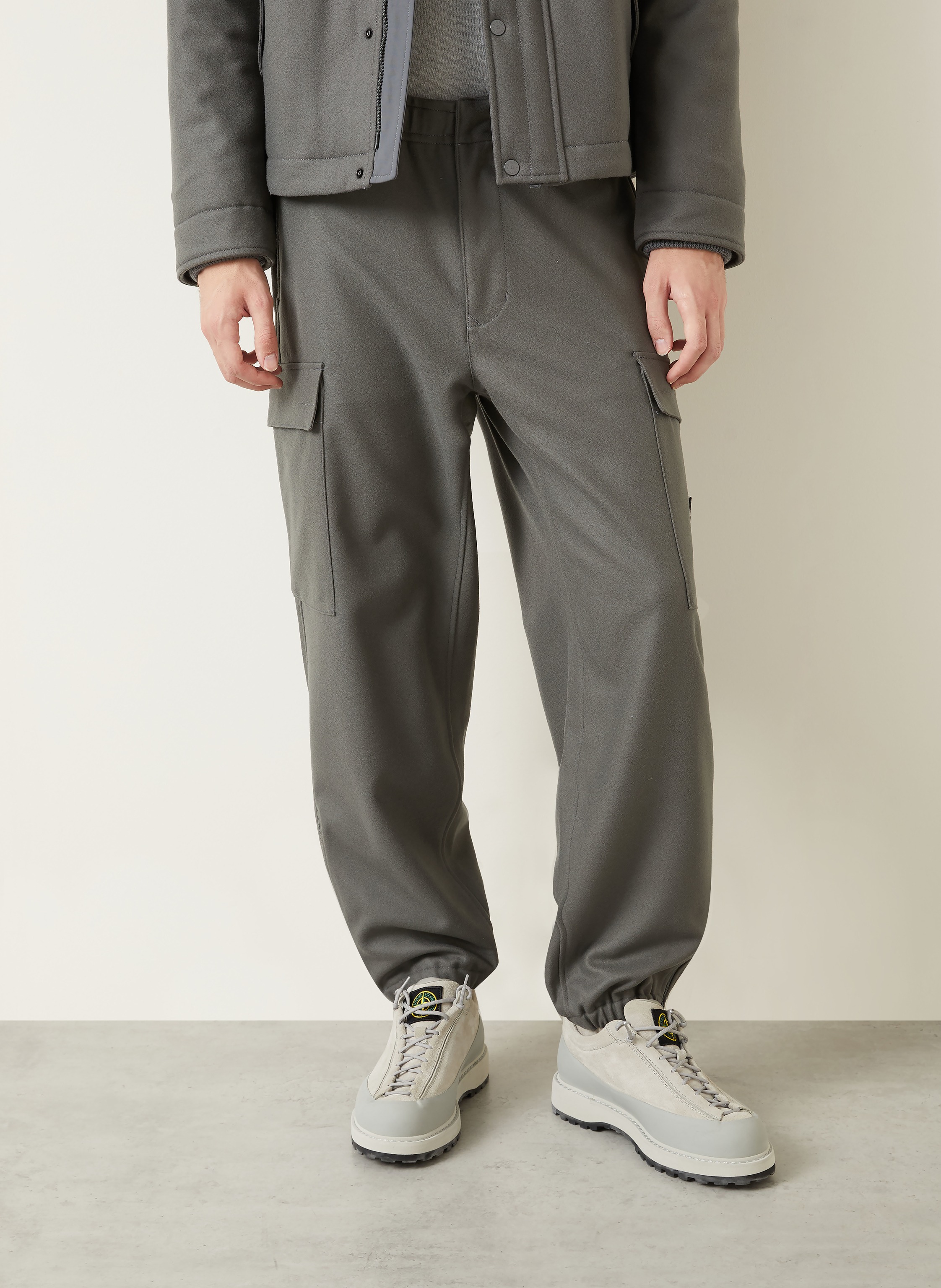 Thumbnail - Stone Island Cargohose Ghost Aus Flanell grau