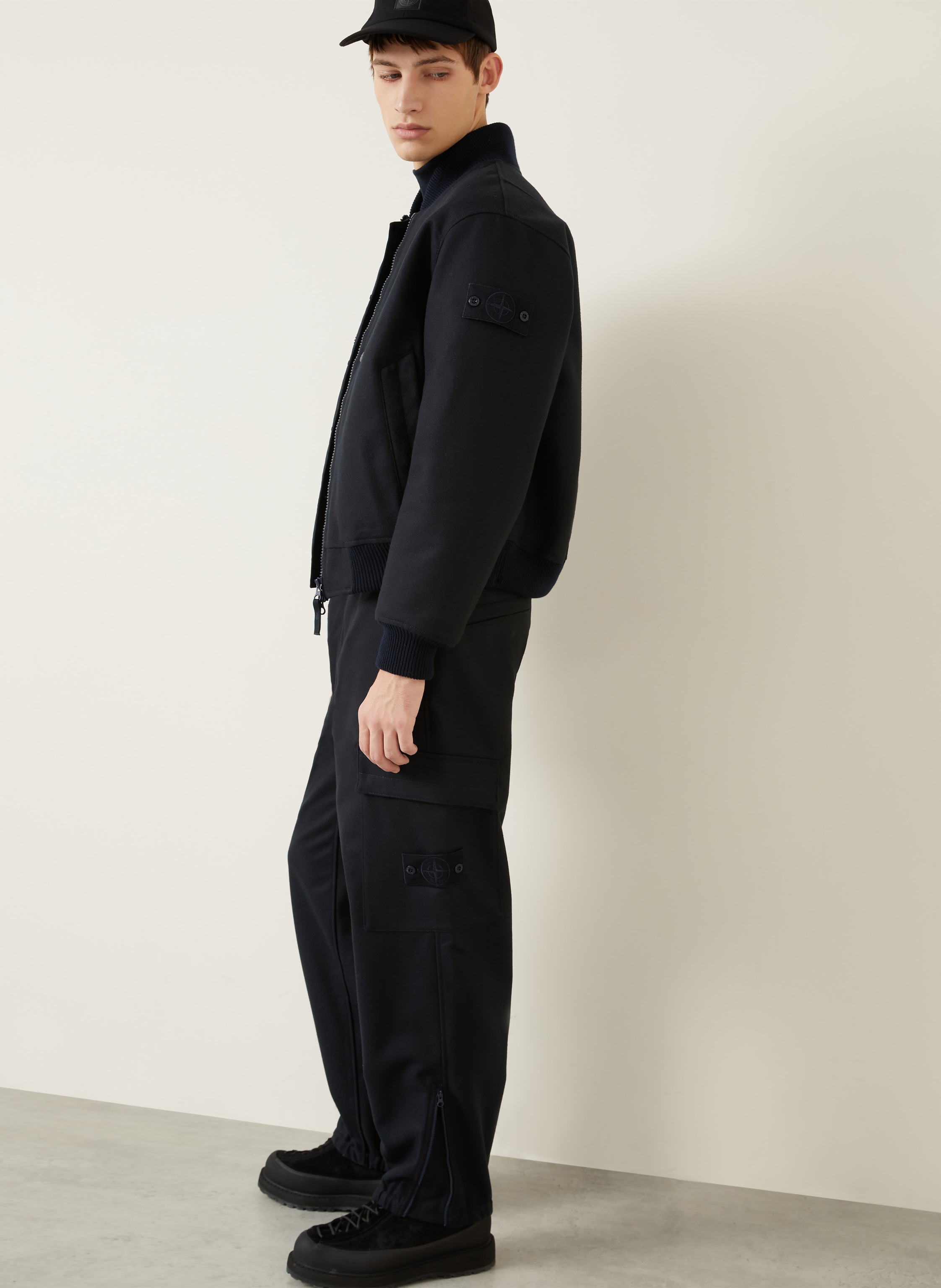 Thumbnail - Stone Island Cargohose Ghost Aus Flanell blau