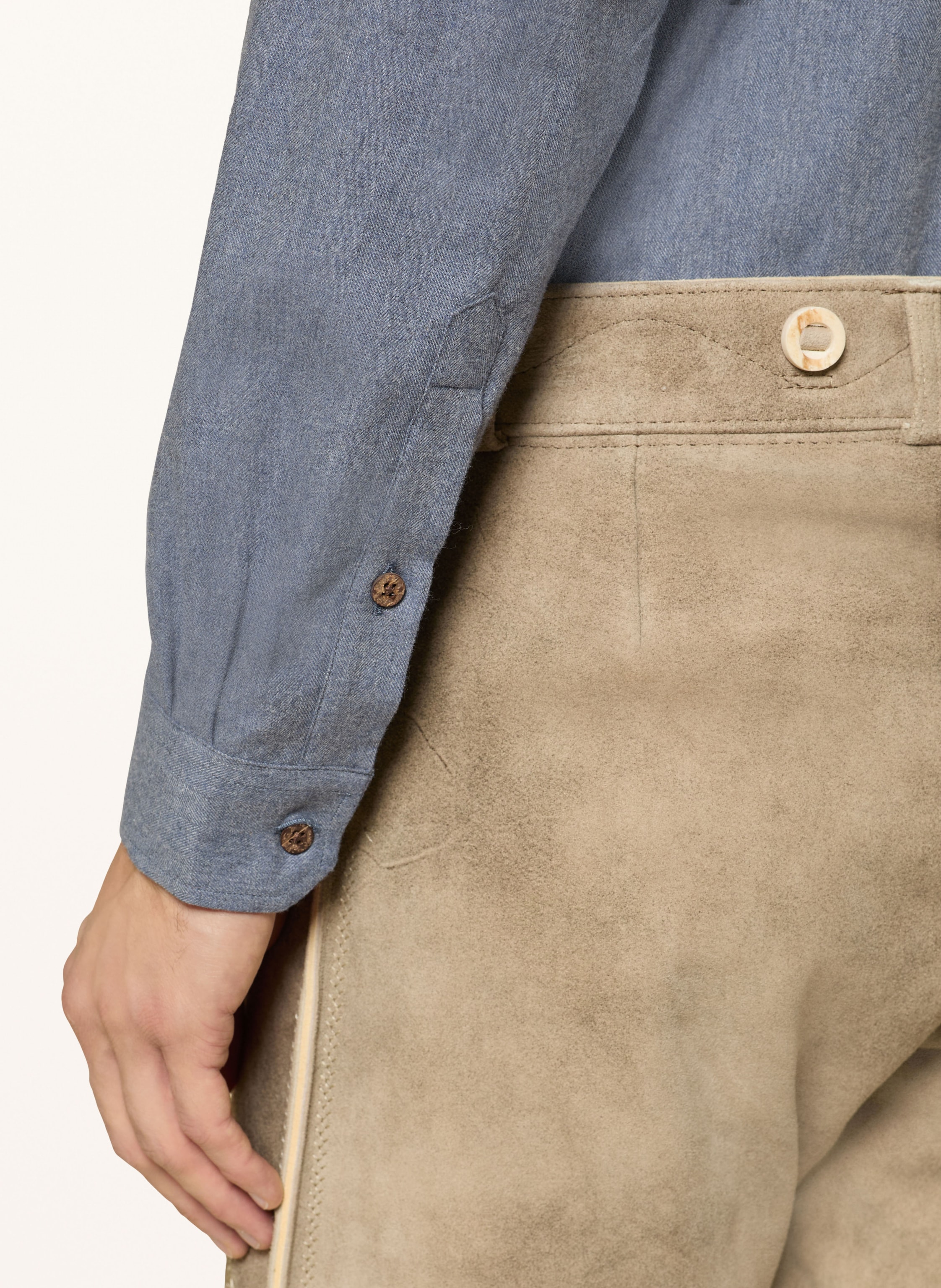 Thumbnail - Johann & Johanna Trachtenhemd Tailored Fit Mit Stehkragen blau