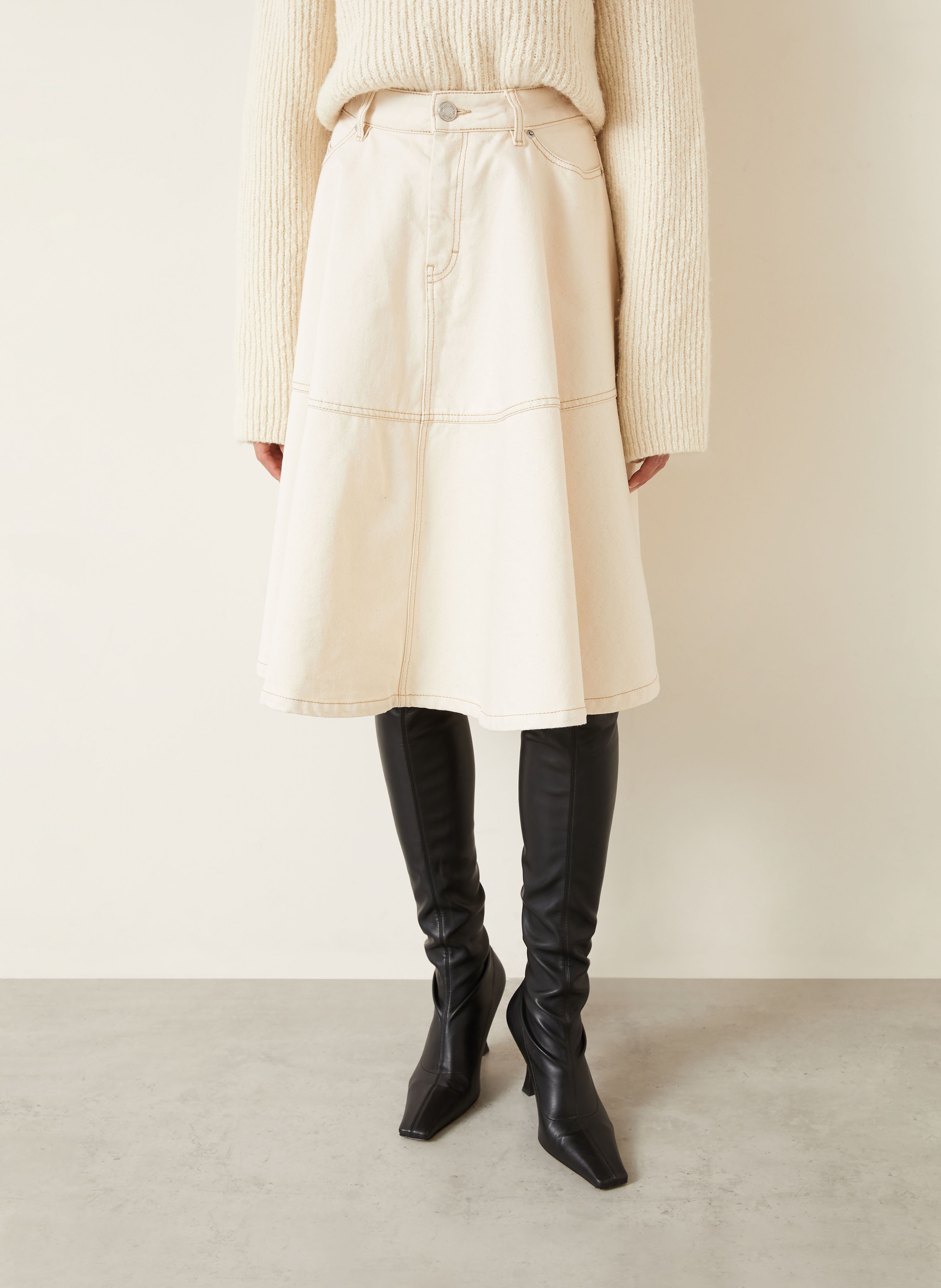 Thumbnail - Ami Paris Jeansrock weiss