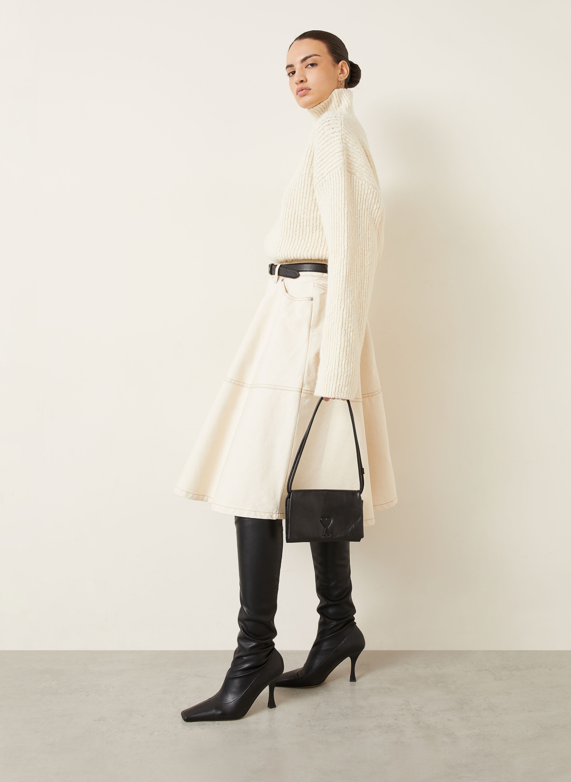 Thumbnail - Ami Paris Jeansrock weiss