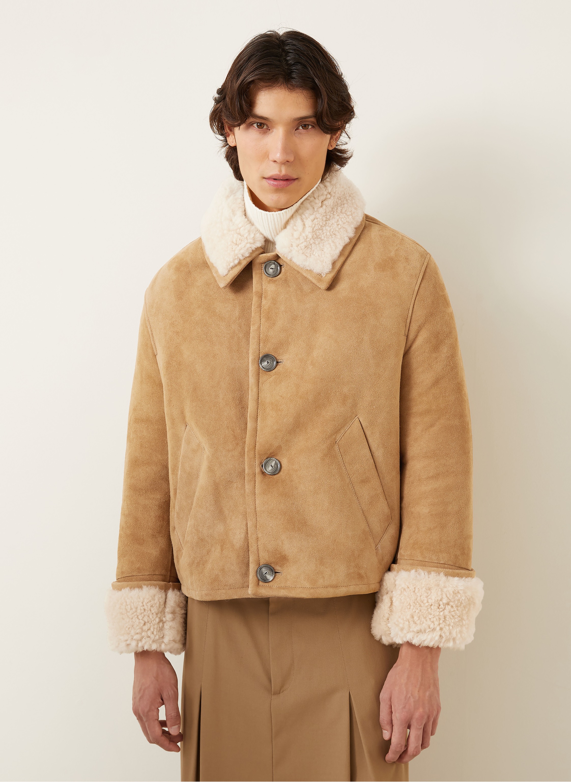 Thumbnail - Ami Paris Lederjacke braun