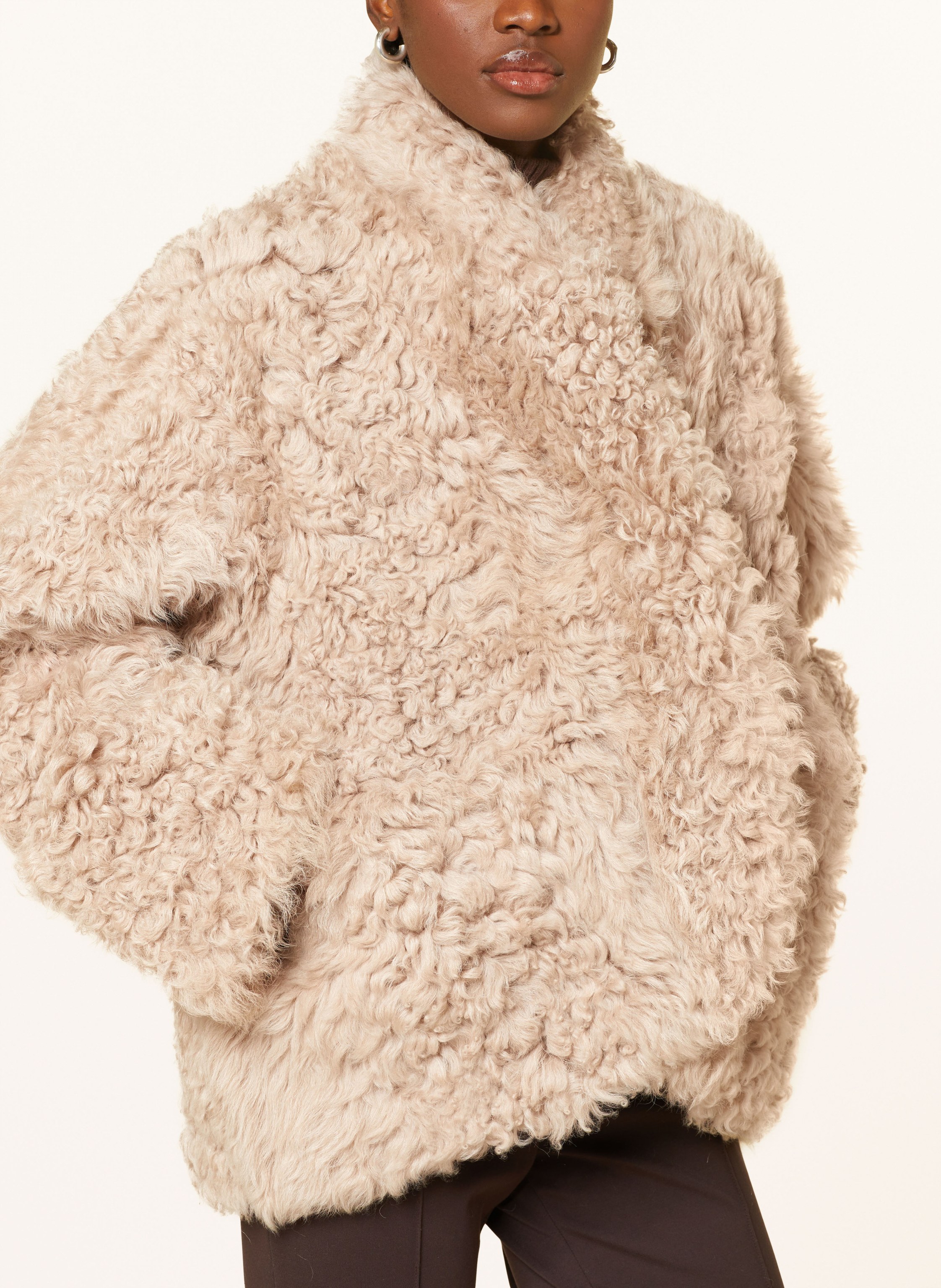 Thumbnail - Remain Lederjacke Zum Wenden beige