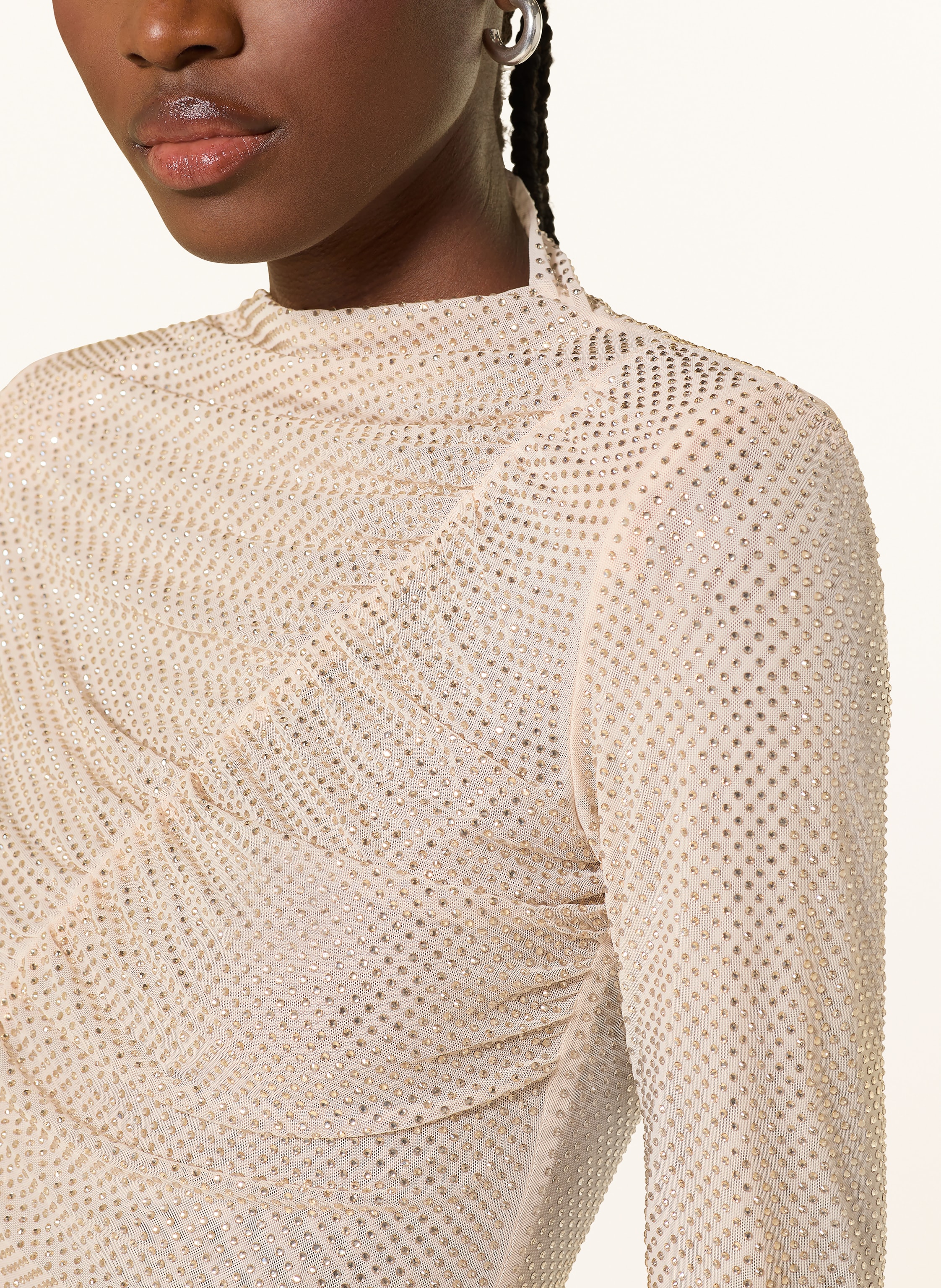 Thumbnail - Self-Portrait Longsleeve Mit Schmucksteinen beige