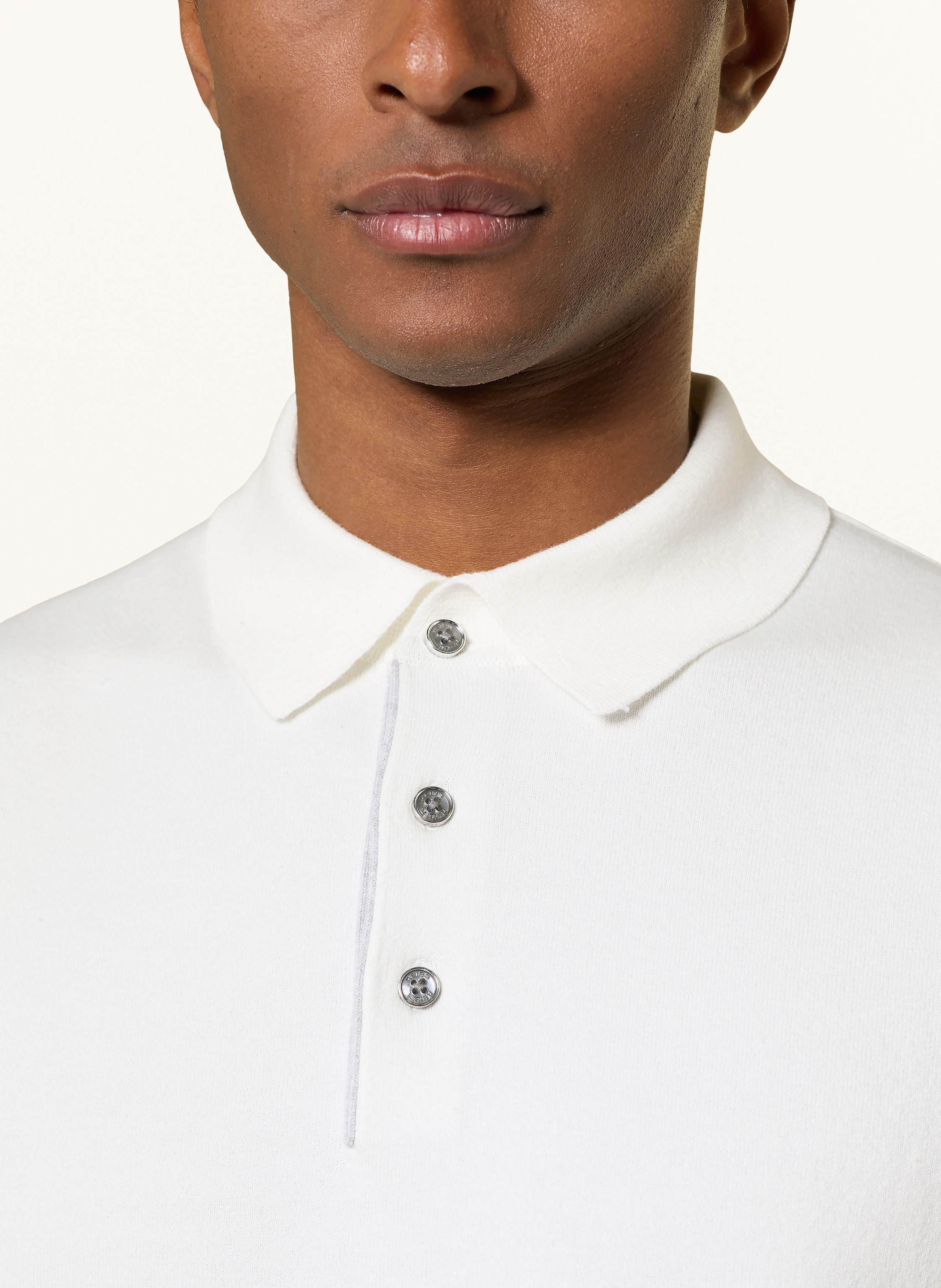 Thumbnail - Reiss Strick-Poloshirt Finch Regular Fit weiss