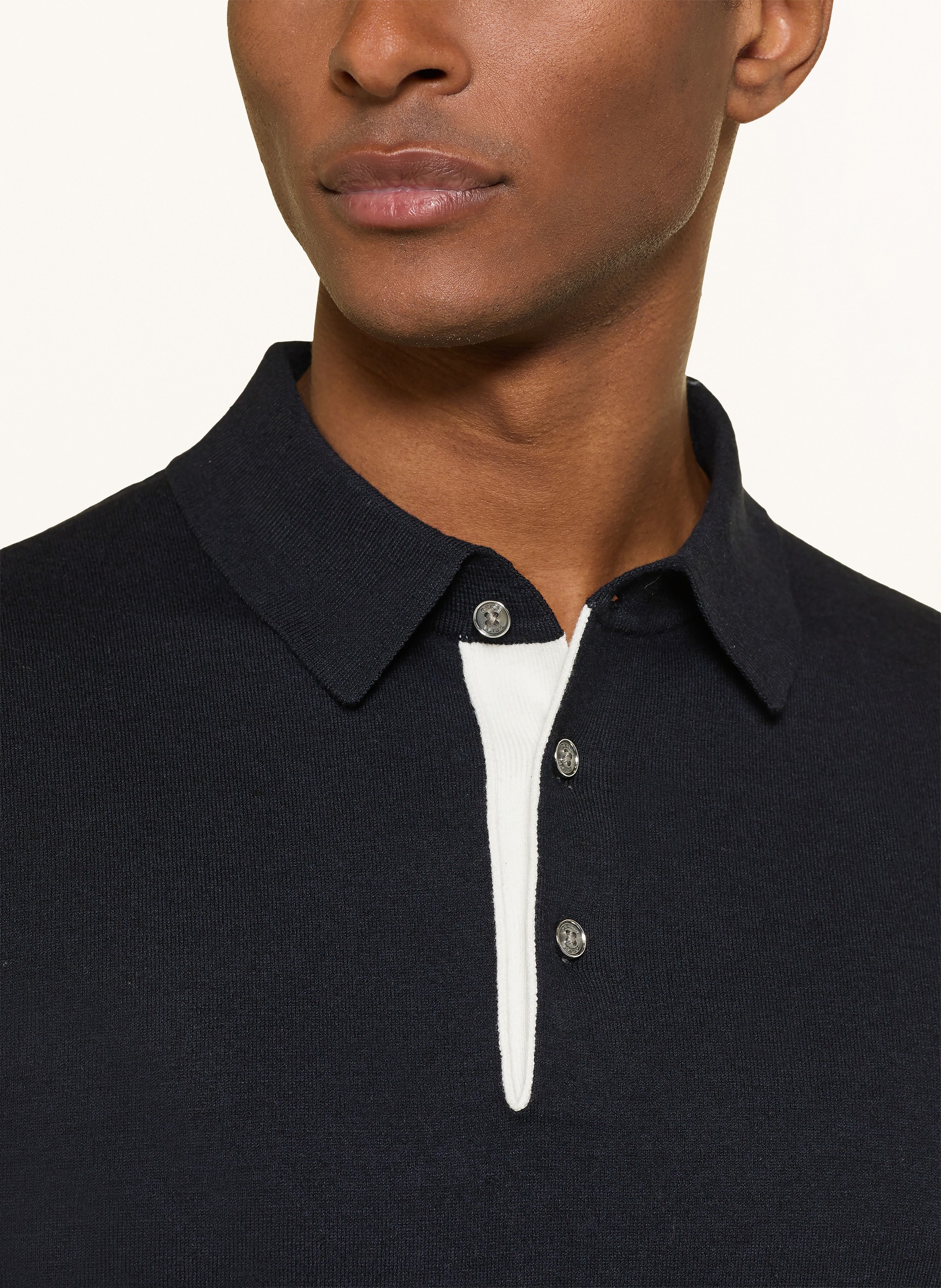 Thumbnail - Reiss Strick-Poloshirt Finch Regular Fit blau