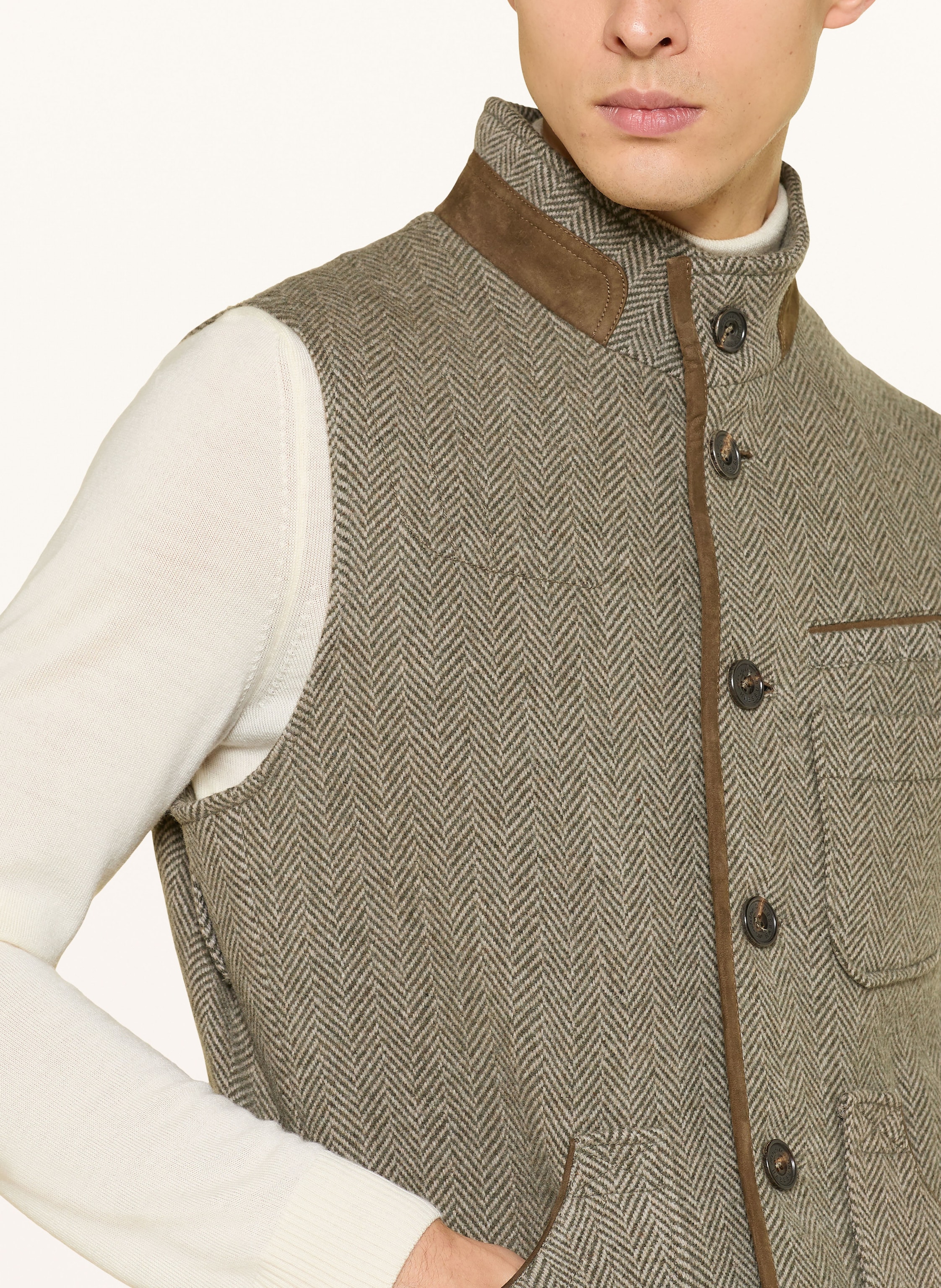 Thumbnail - Habsburg Trachtenweste Kerscheneck beige