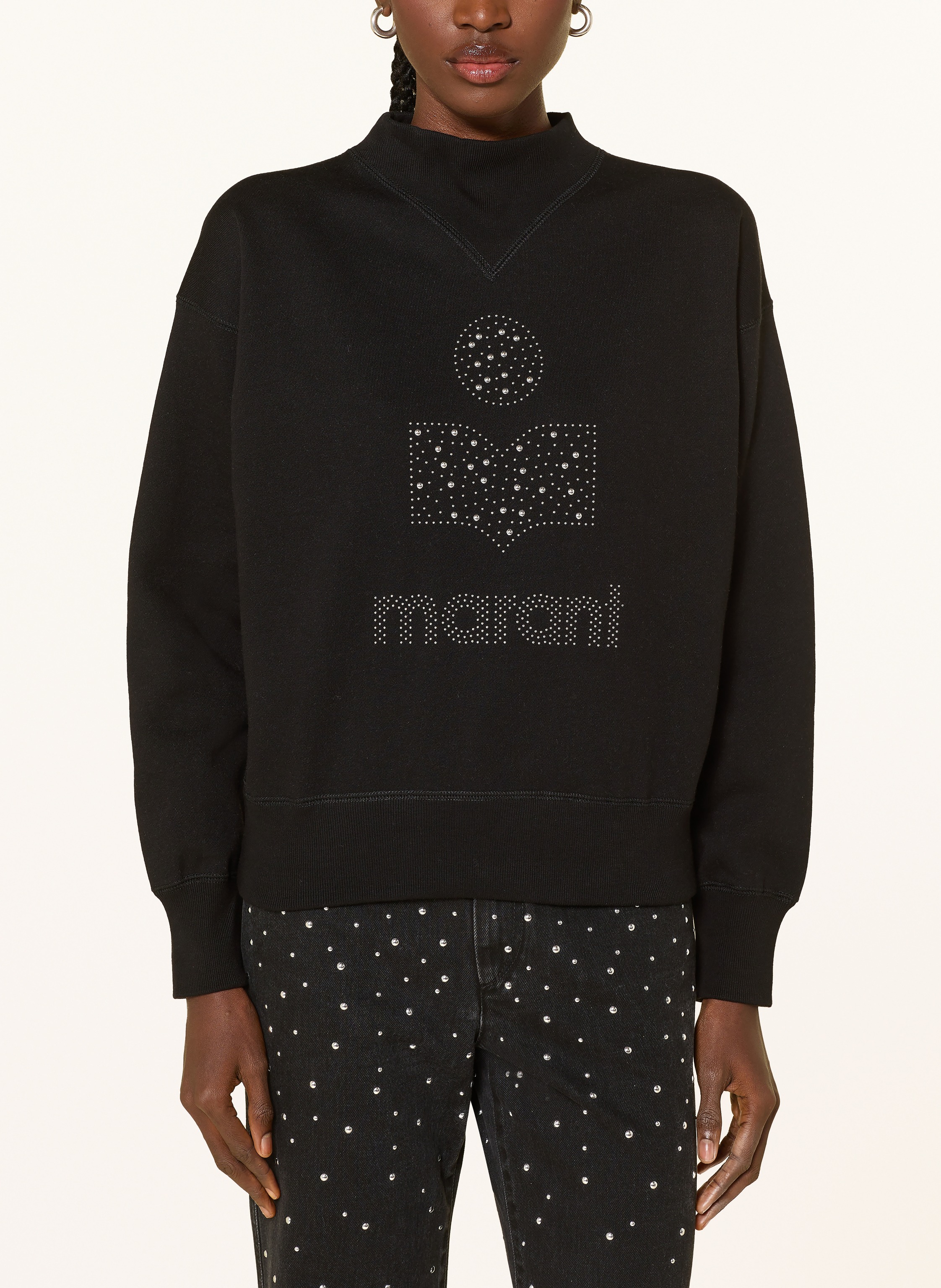Thumbnail - Marant Étoile Sweatshirt Moby Mit Nieten schwarz