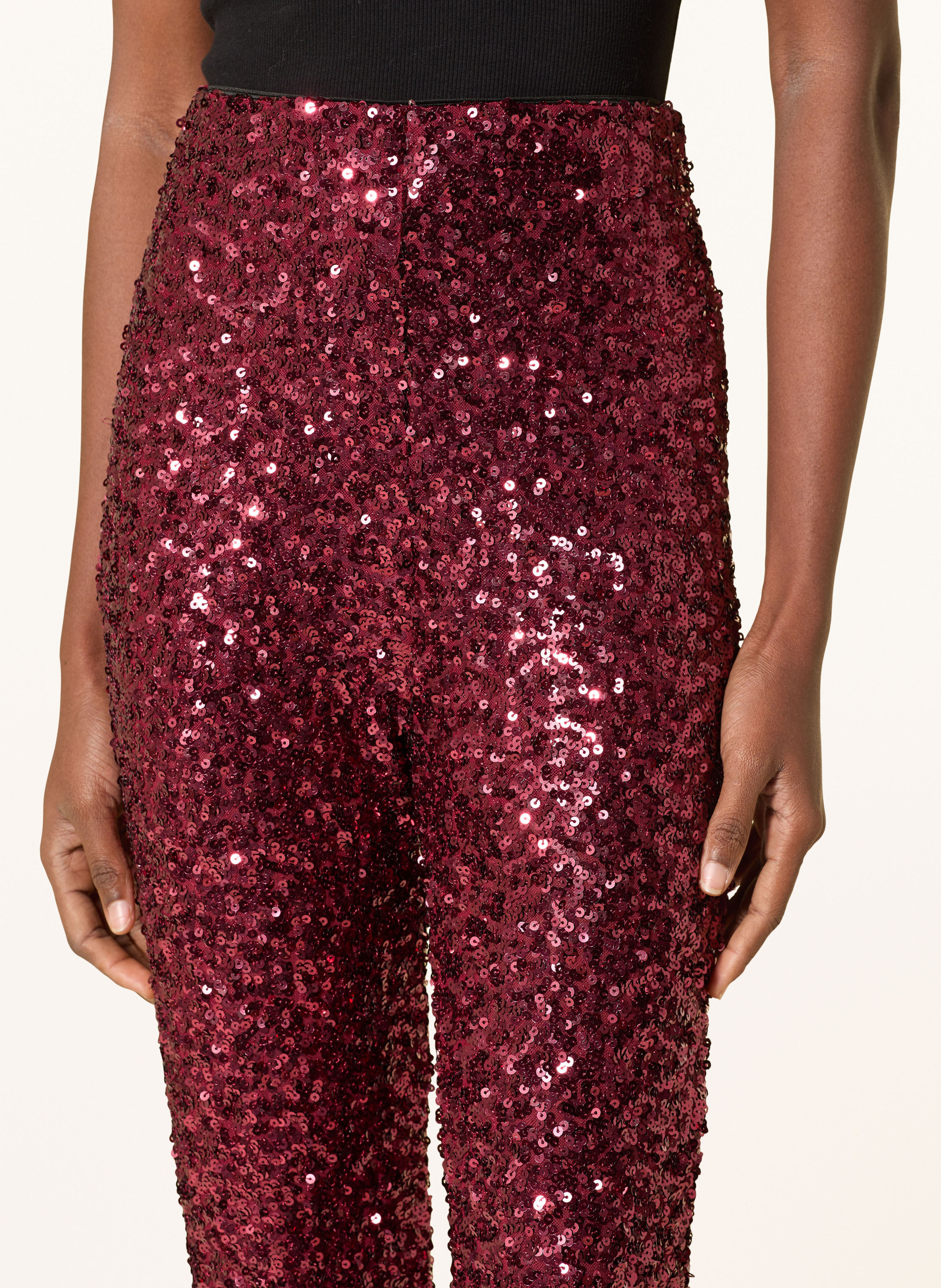 Thumbnail - Miss Goodlife Marlenehose Mit Pailletten rot