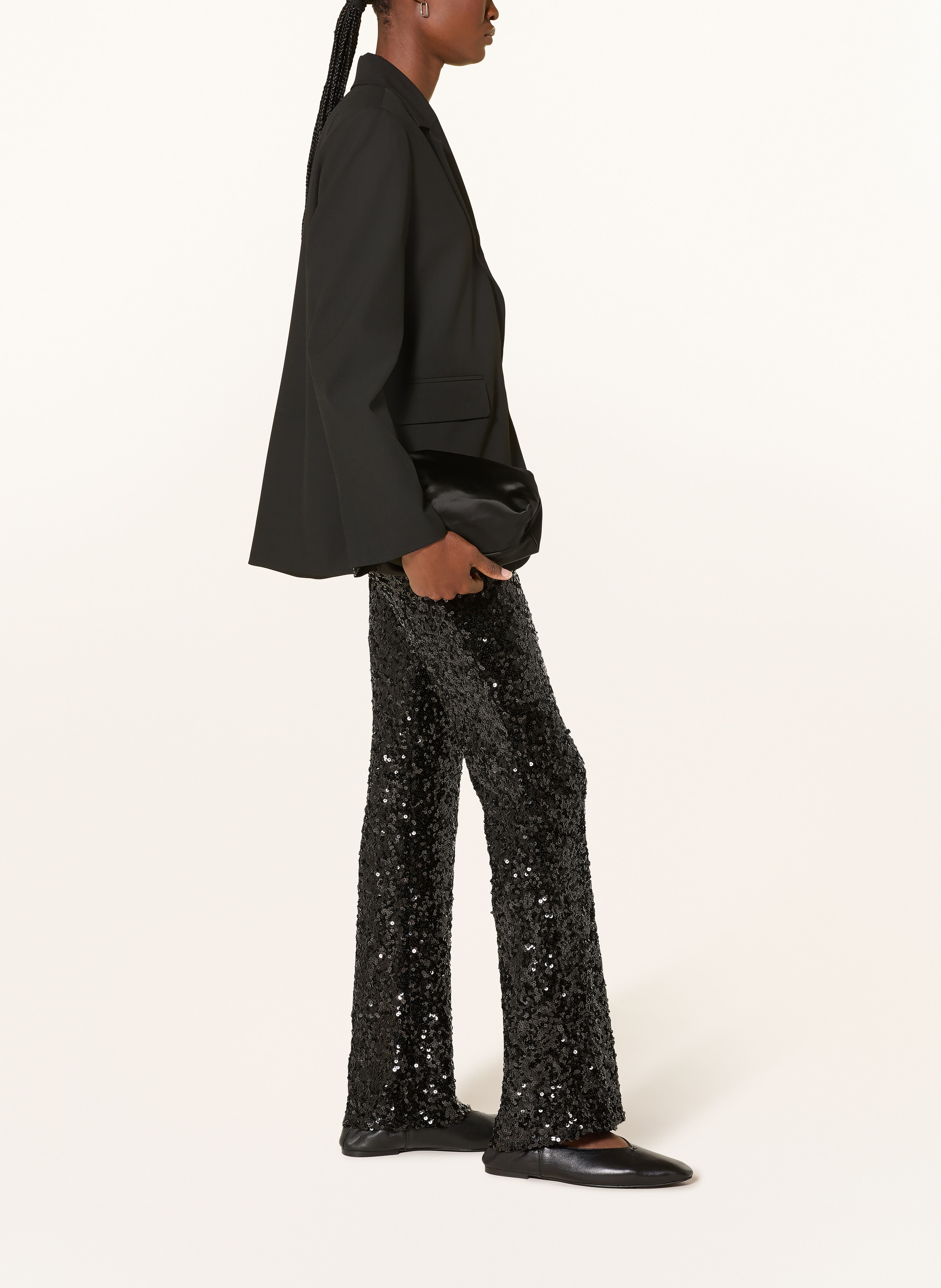 Thumbnail - Miss Goodlife Bootcut-Hose Mit Pailletten schwarz