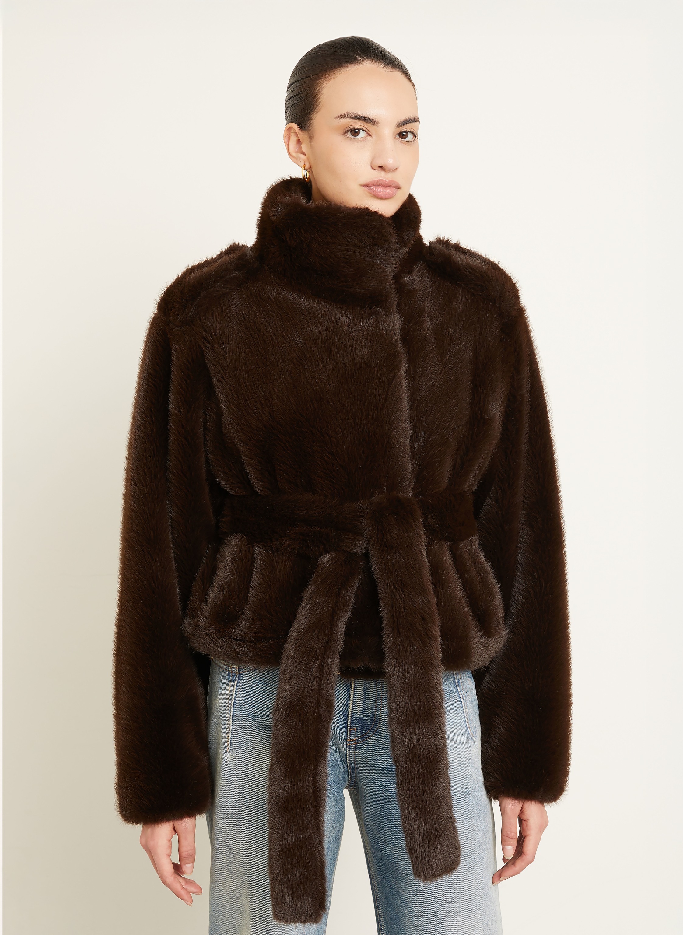 Thumbnail - Darkpark Kunstfell-Jacke braun