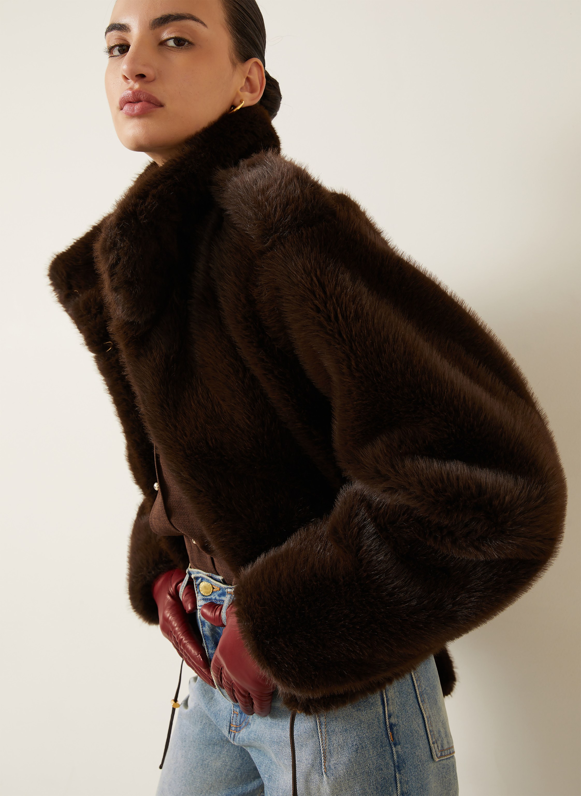 Thumbnail - Darkpark Kunstfell-Jacke braun