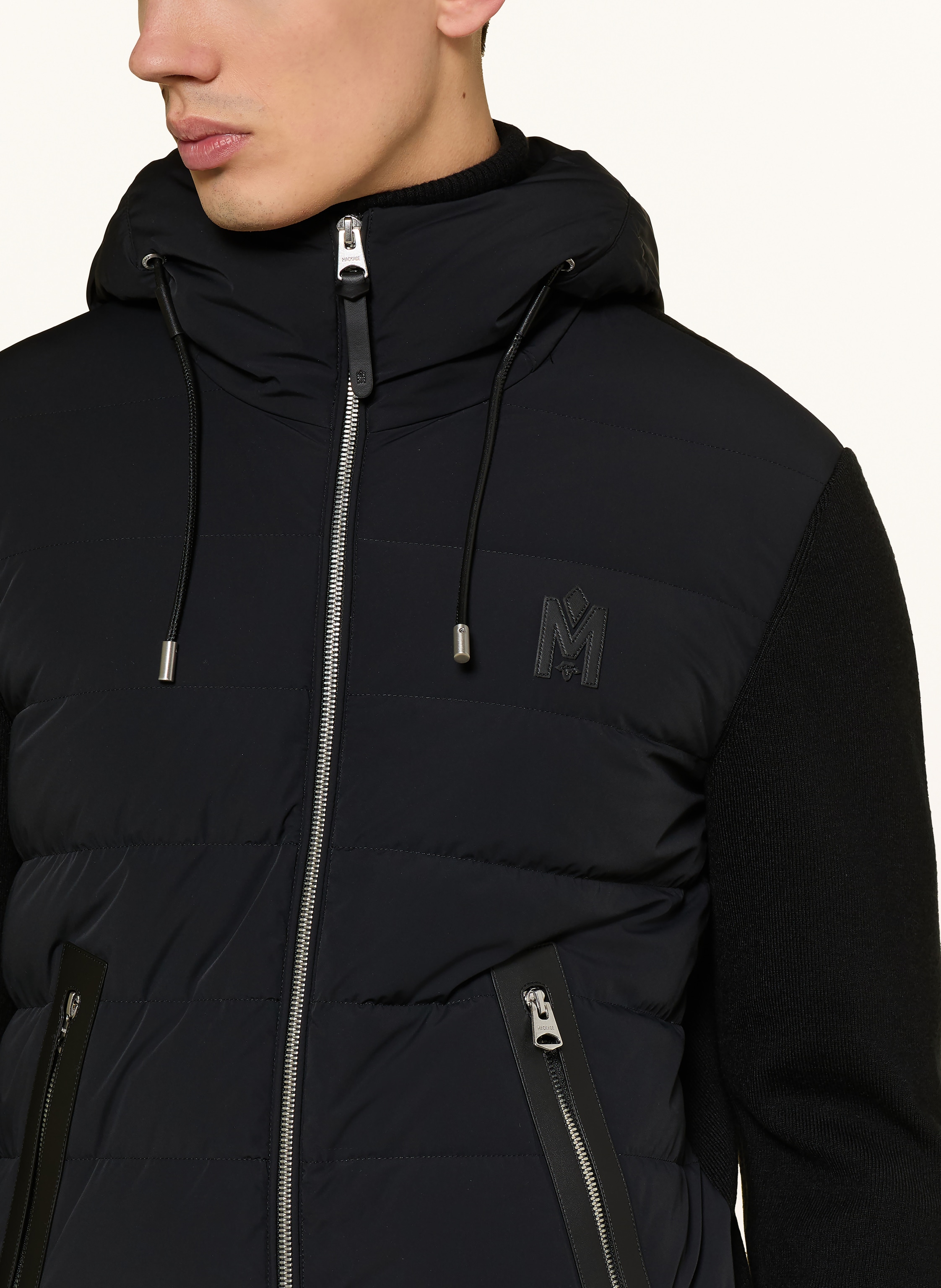 Thumbnail - Mackage Daunenjacke Andrew Im Materialmix schwarz