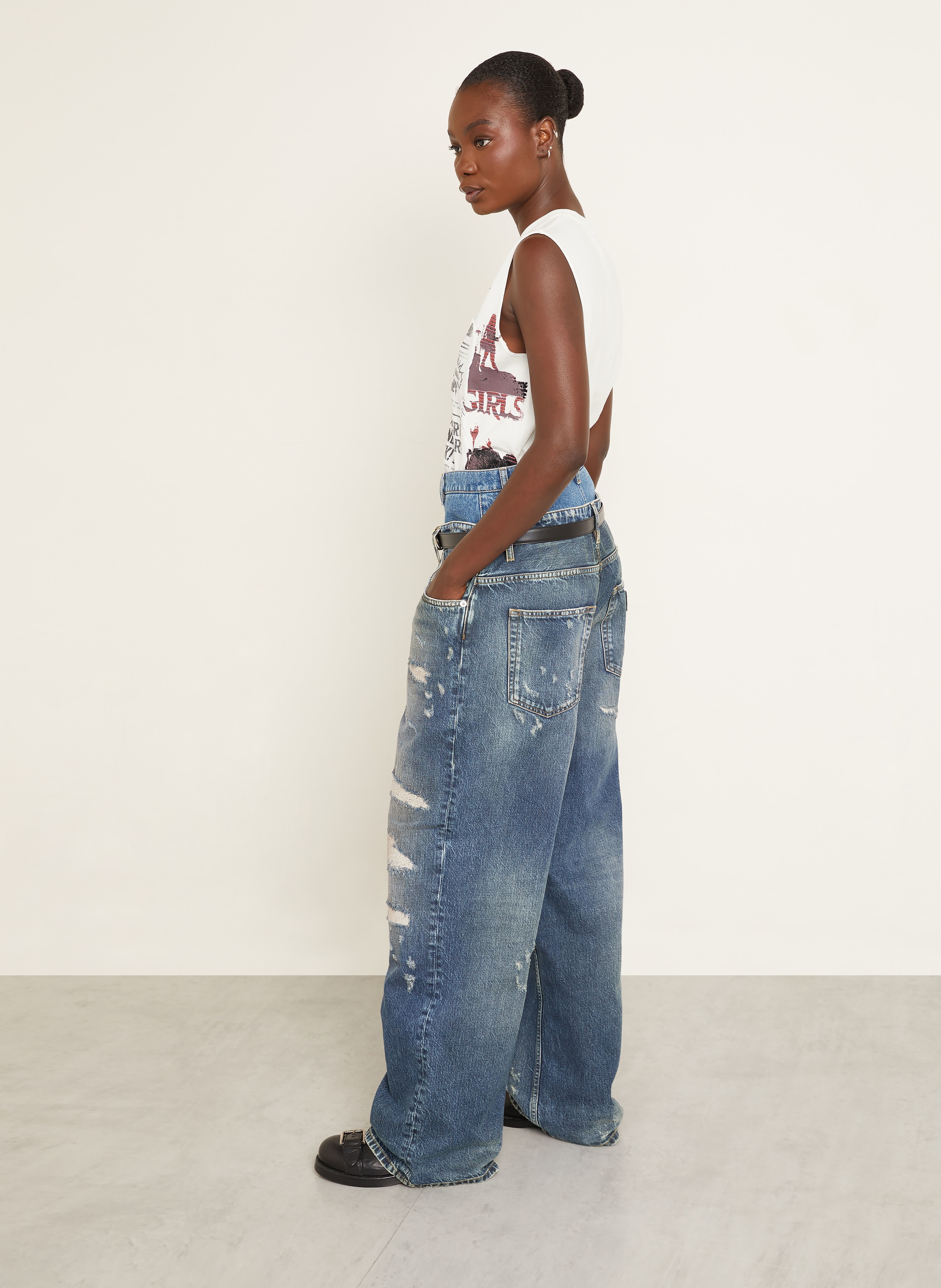 Thumbnail - Dolce & Gabbana Destroyed Jeans blau