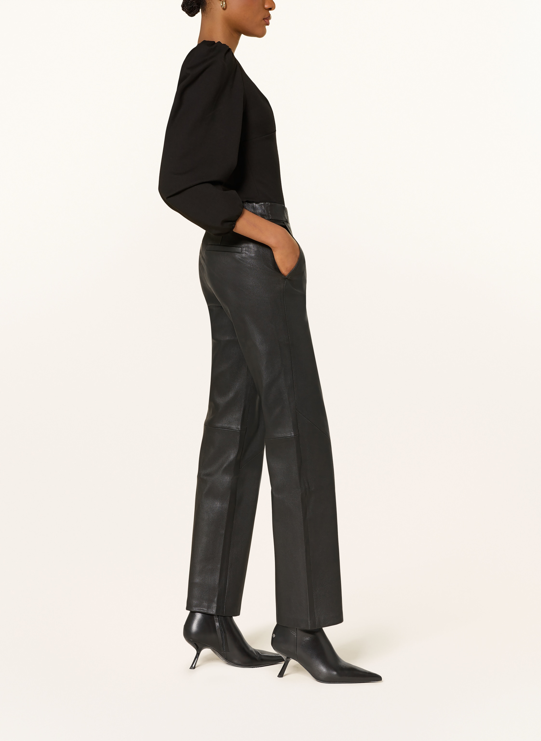 Thumbnail - Studio Ar Lederhose Maleah schwarz