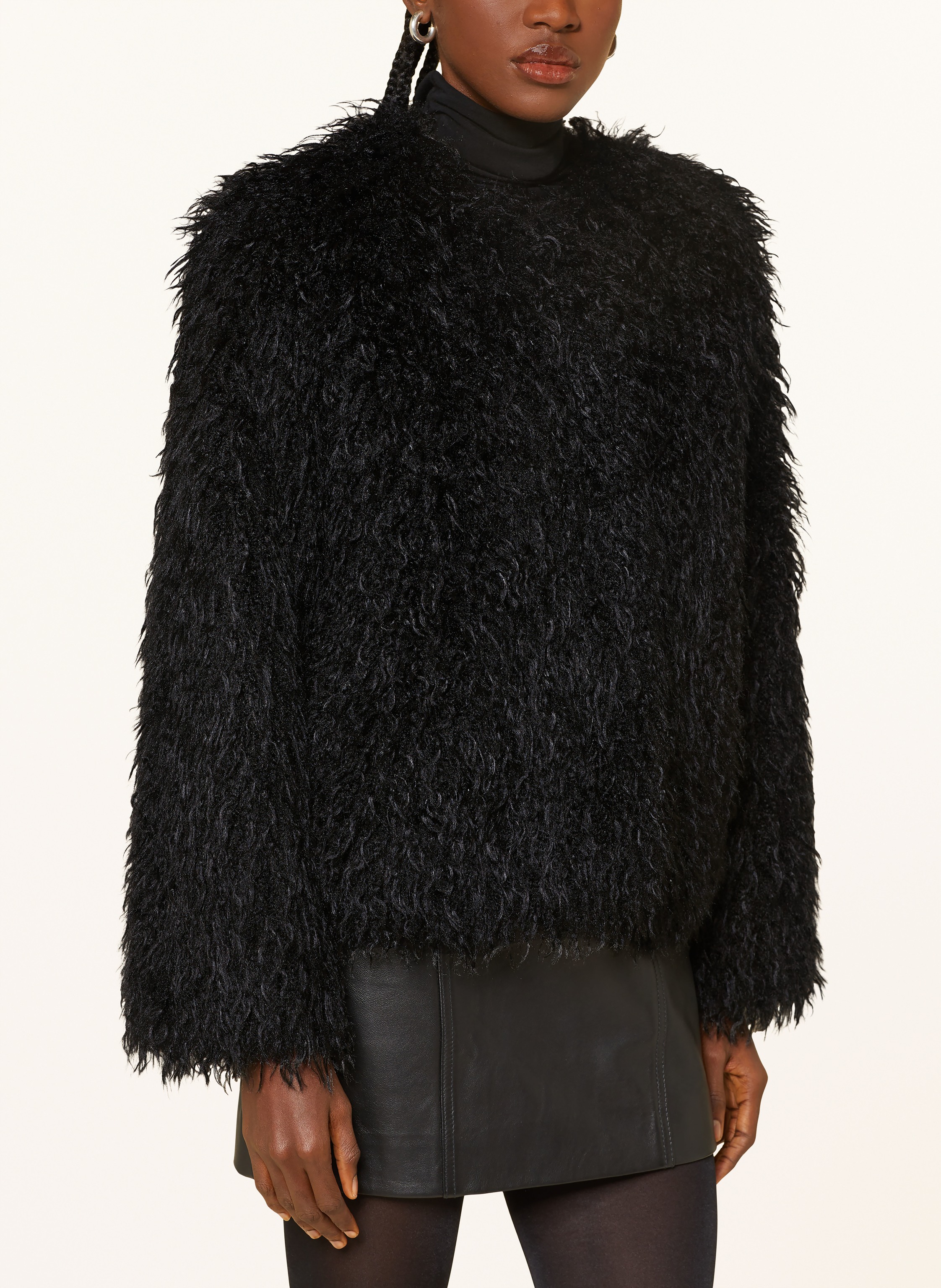 Thumbnail - Mrs & Hugs Kunstfell-Jacke schwarz