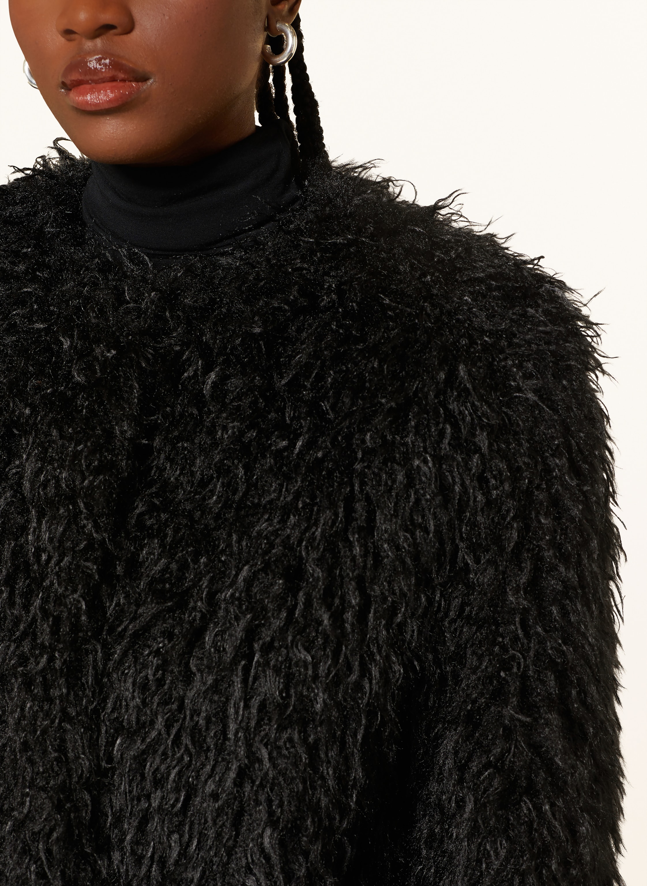 Thumbnail - Mrs & Hugs Kunstfell-Jacke schwarz