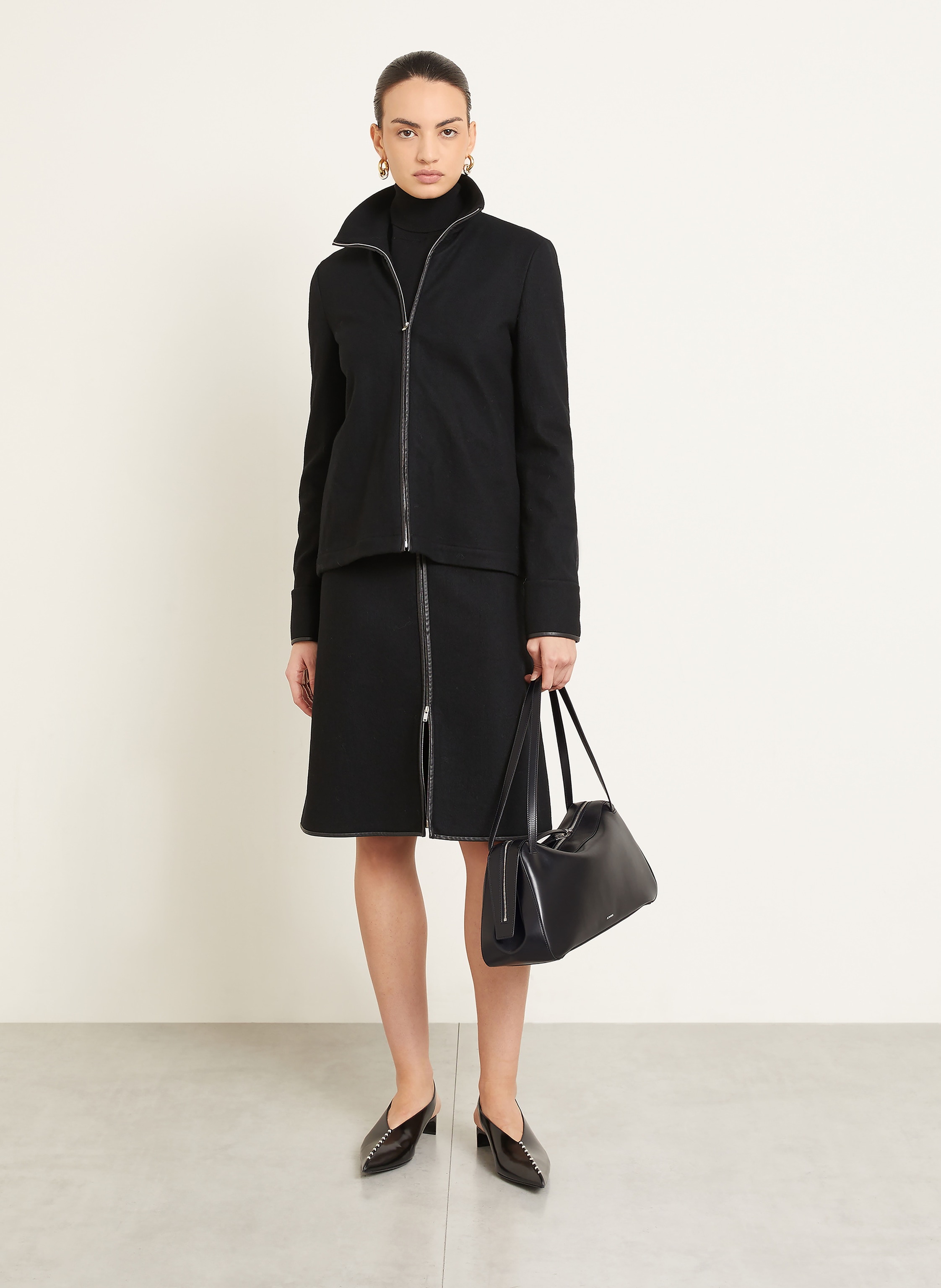 Thumbnail - Jil Sander Schultertasche Dune schwarz