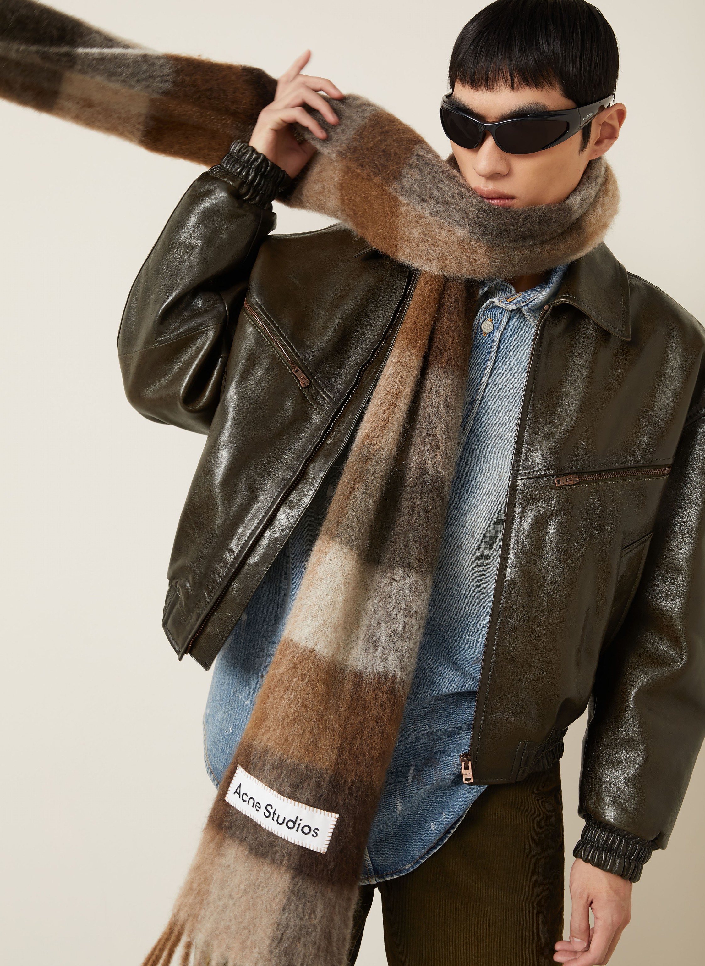 Thumbnail - Acne Studios Lederjacke gruen