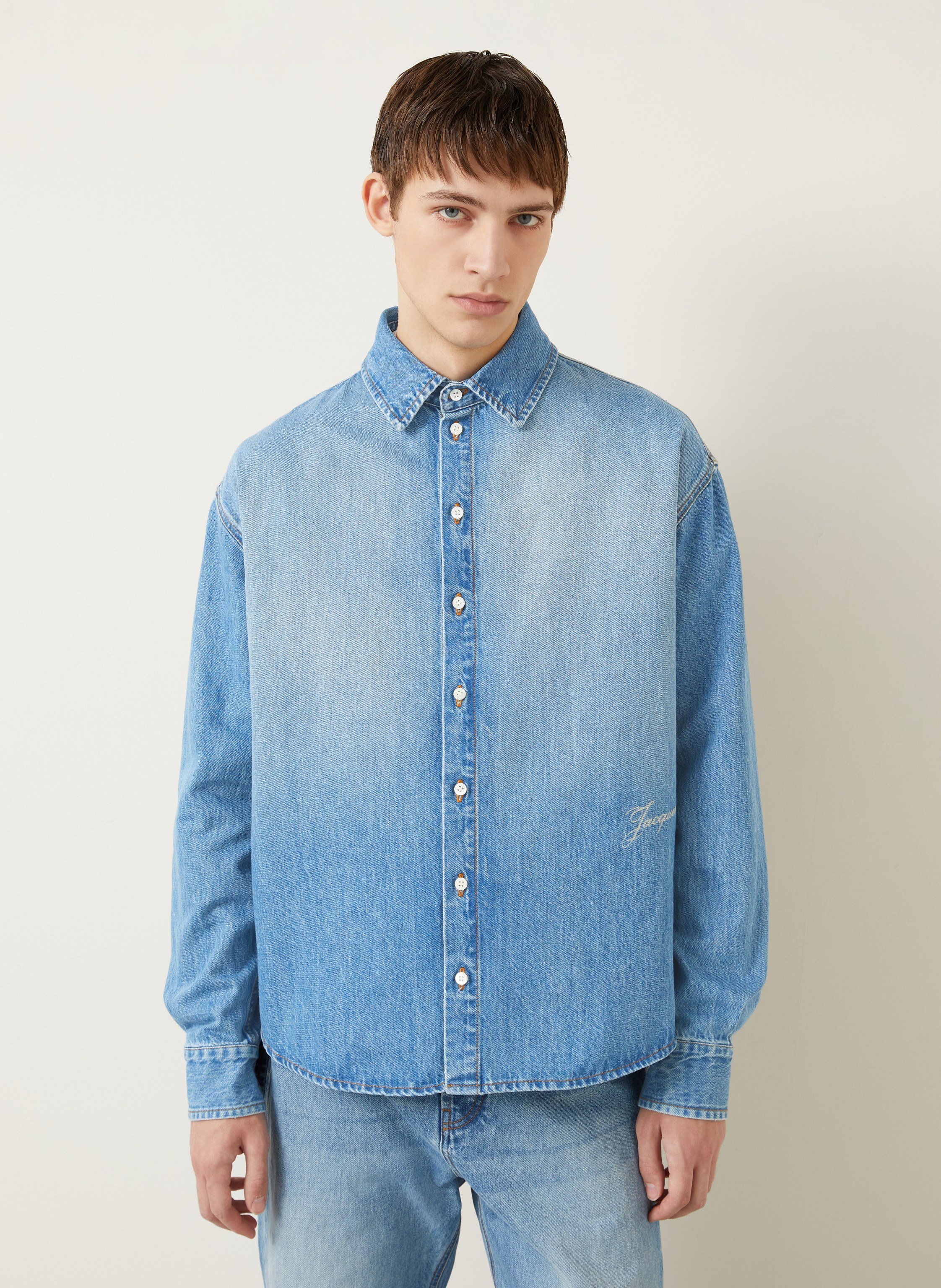 Thumbnail - Jacquemus Jeanshemd La Chemise De-Nimes Simon Comfort Fit blau