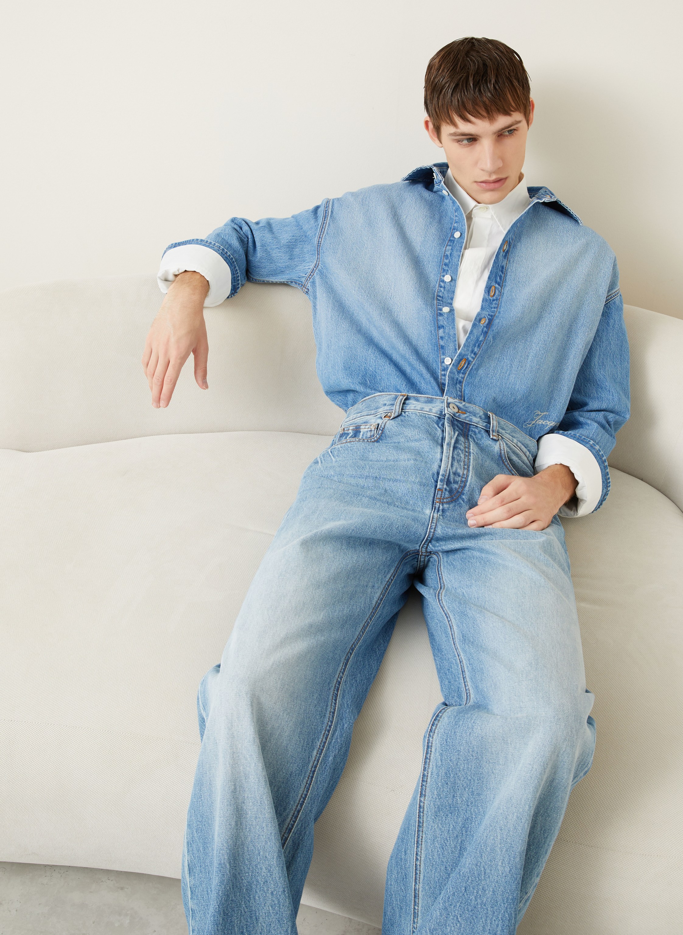 Thumbnail - Jacquemus Jeanshemd La Chemise De-Nimes Simon Comfort Fit blau