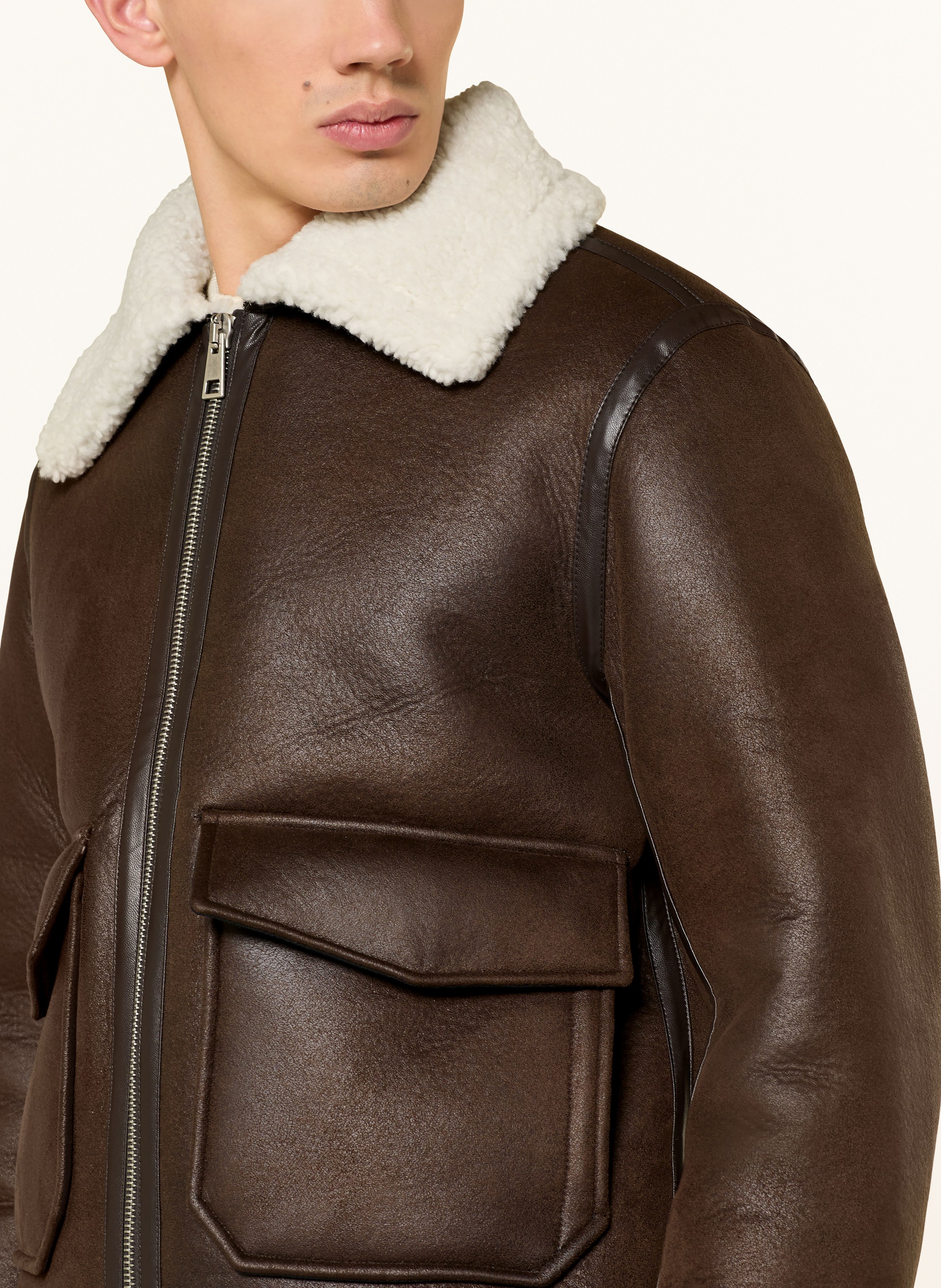 Thumbnail - A.P.C. Jacke In Lederoptik braun