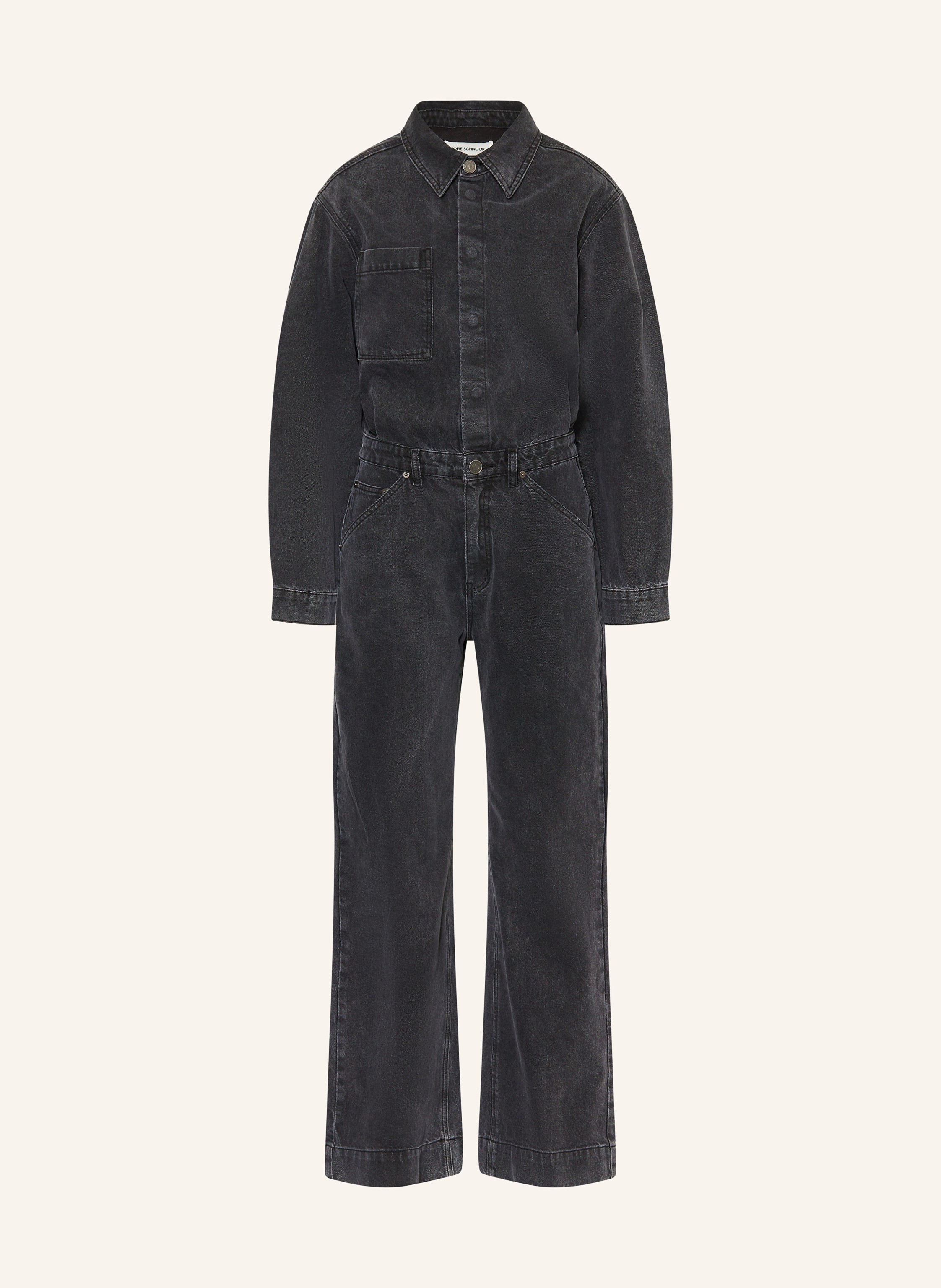 SOFIE SCHNOOR JOELLESW denim jumpsuit in black