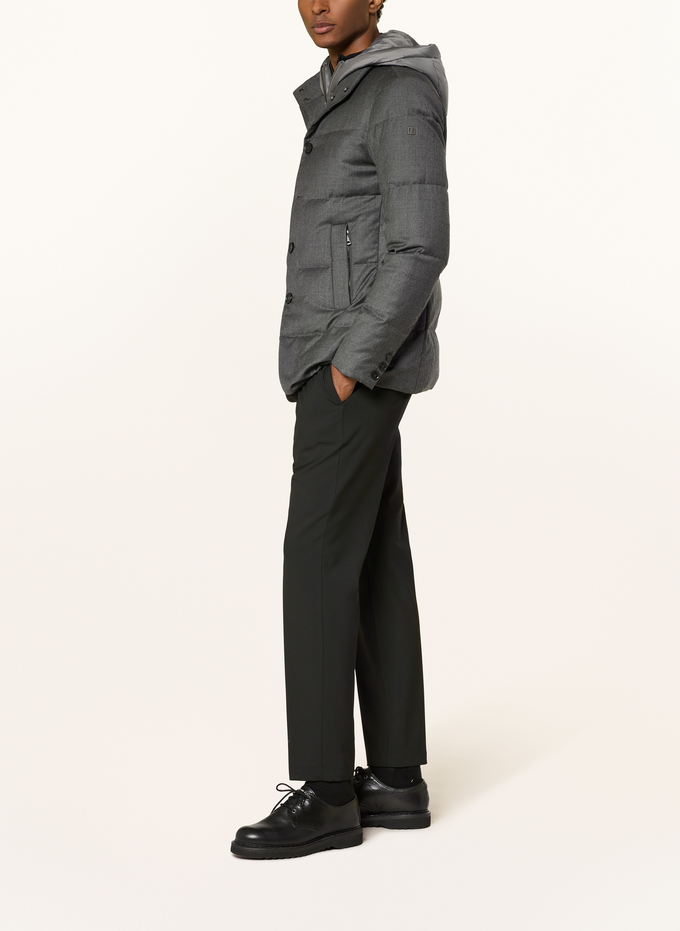 Thumbnail - Duno Daunenjacke Bjorn Mit Herausnehmbarer Blende grau