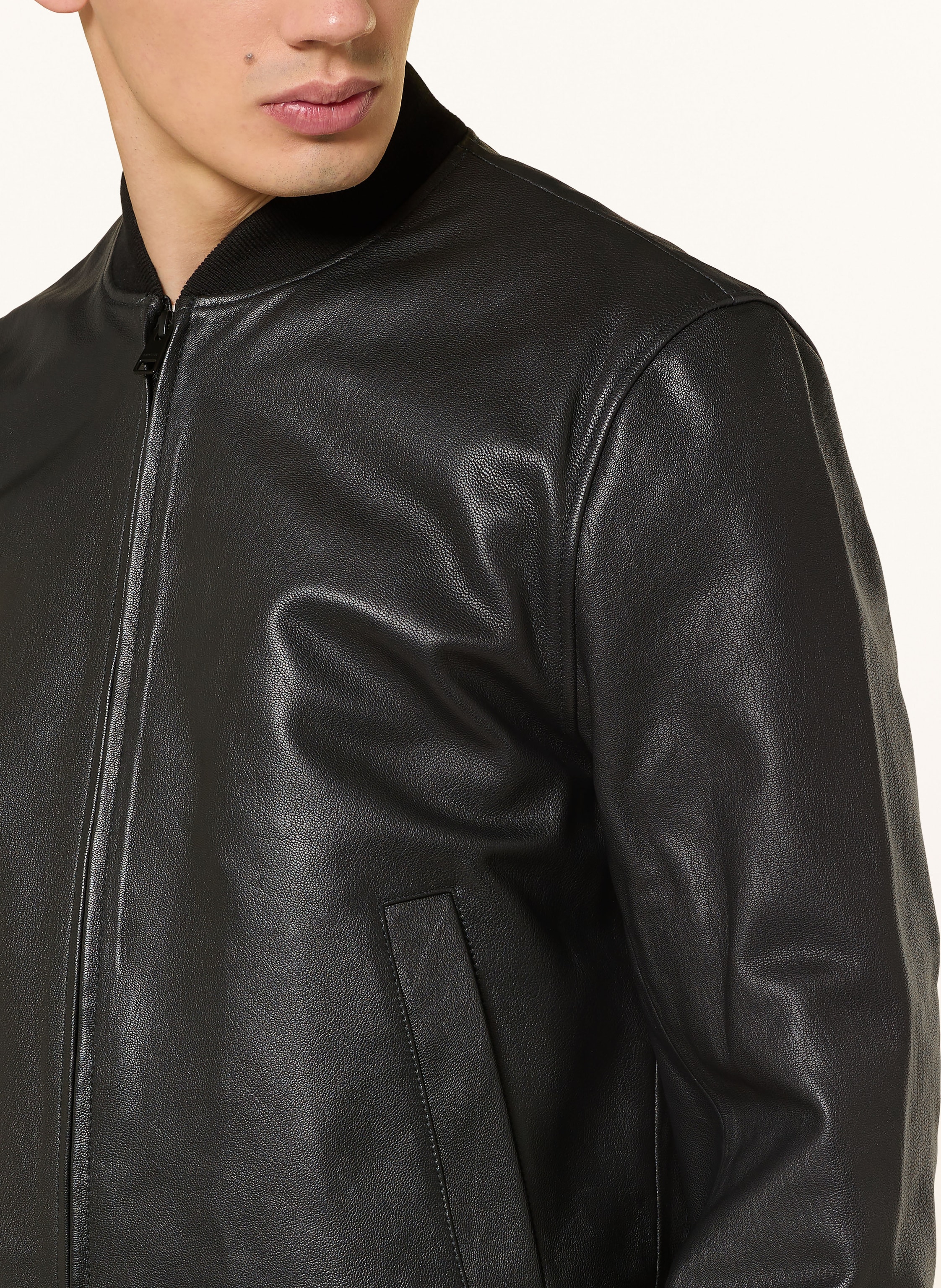 Thumbnail - Sandro Lederblouson schwarz