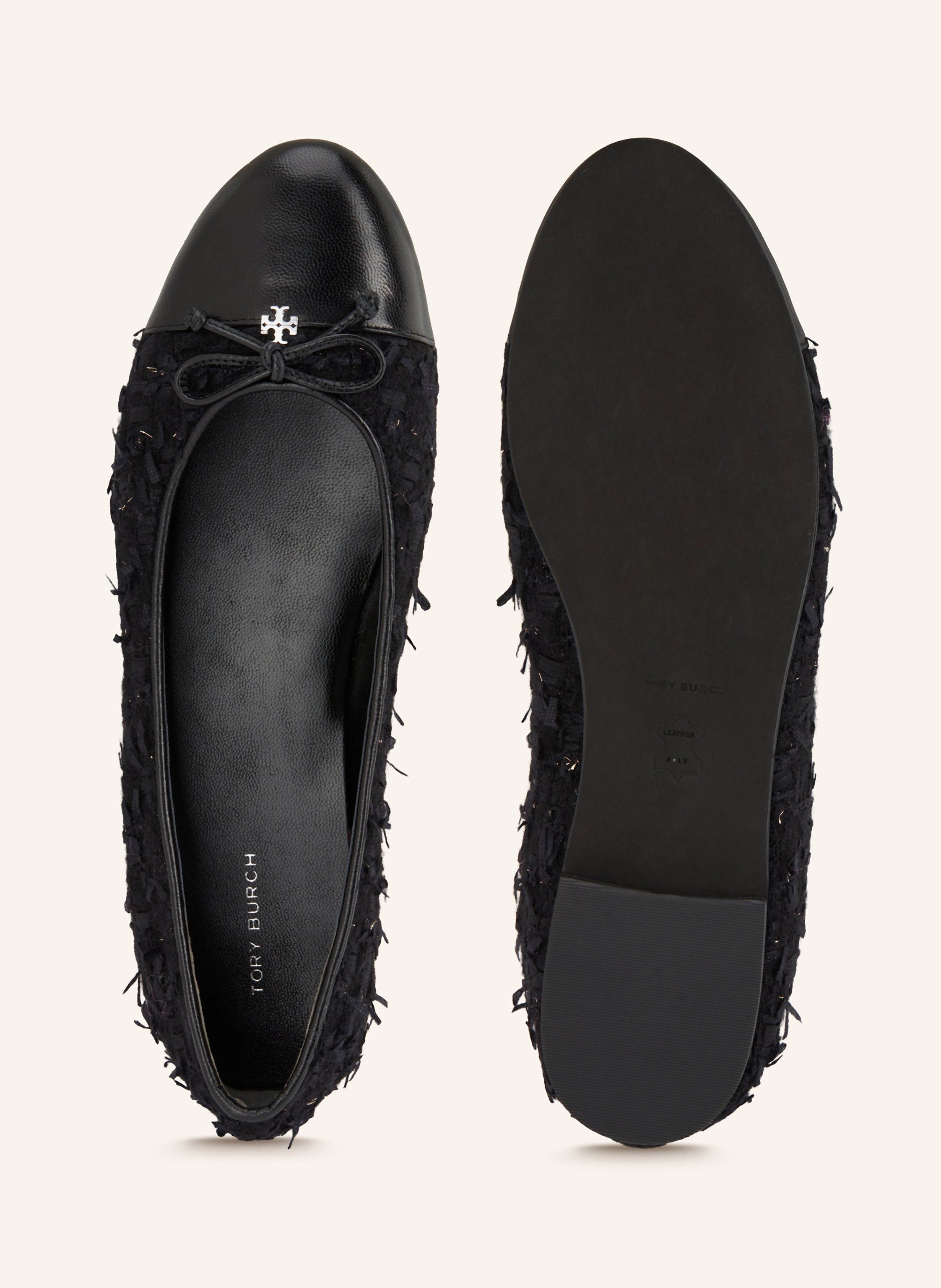 Thumbnail - Tory Burch Ballerinas Mit Glitzergarn blau