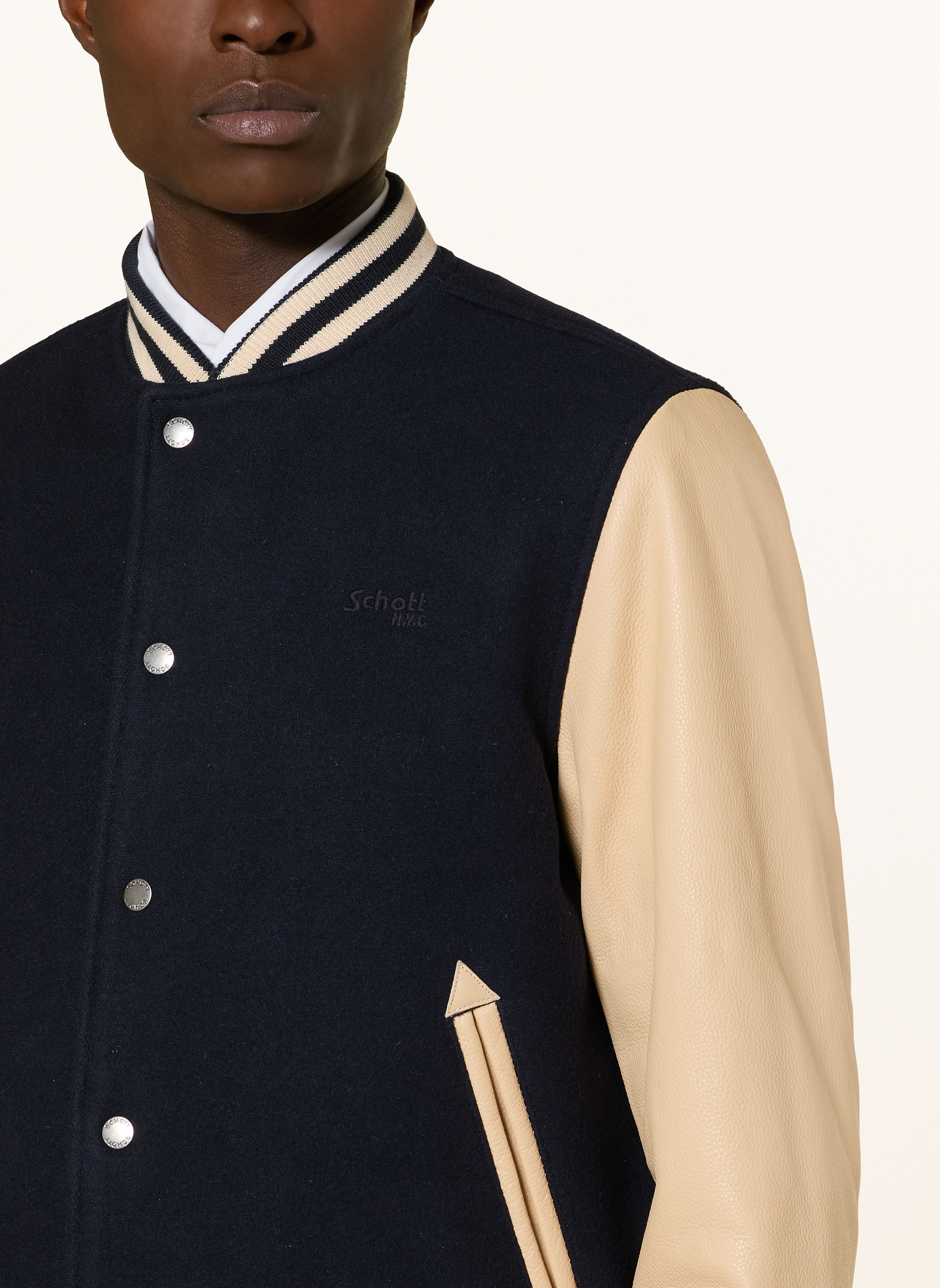 Thumbnail - Schott Nyc College-Jacke Lc 8705x blau