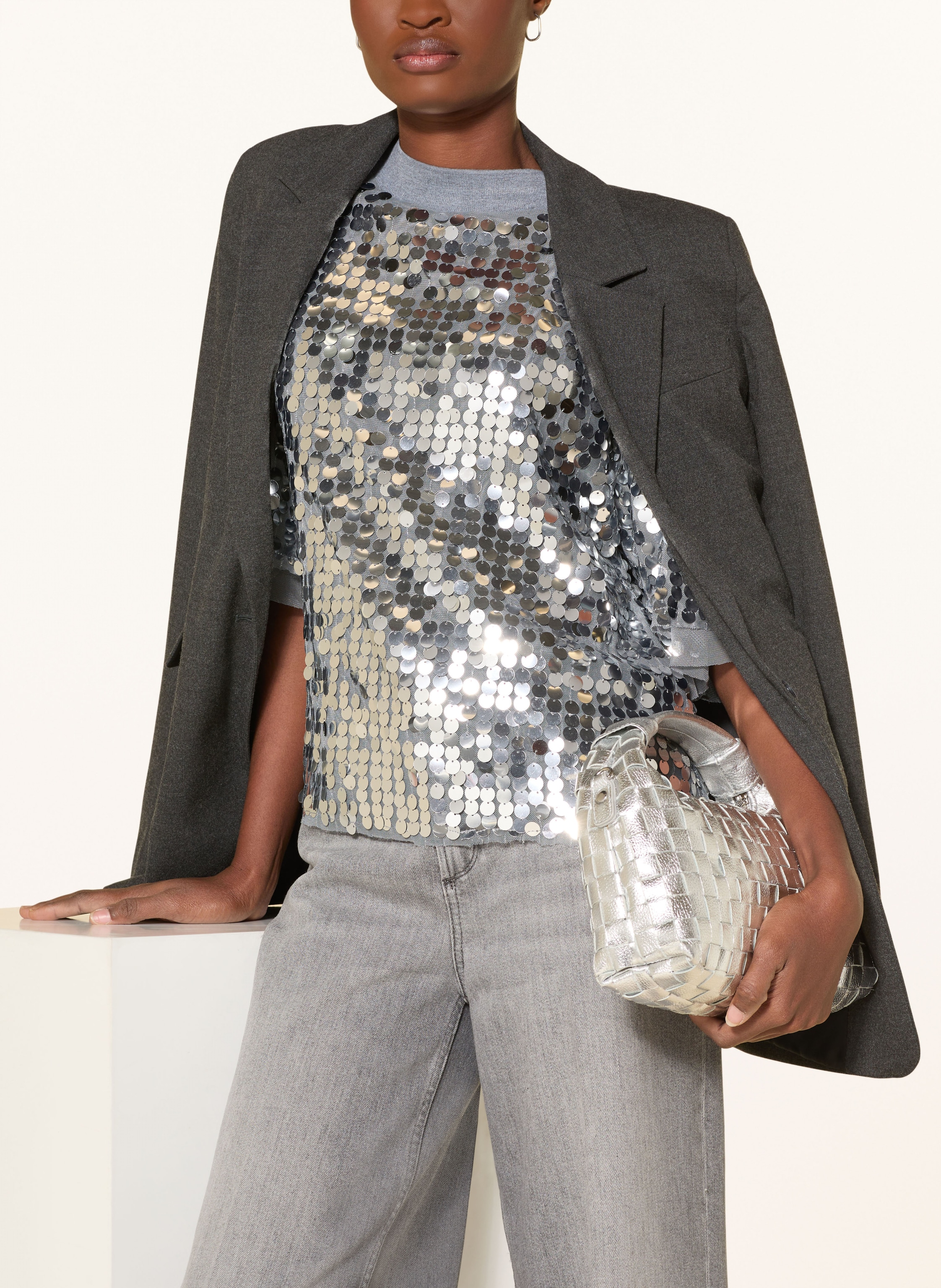 Thumbnail - Cartoon T-Shirt Mit Pailletten silber