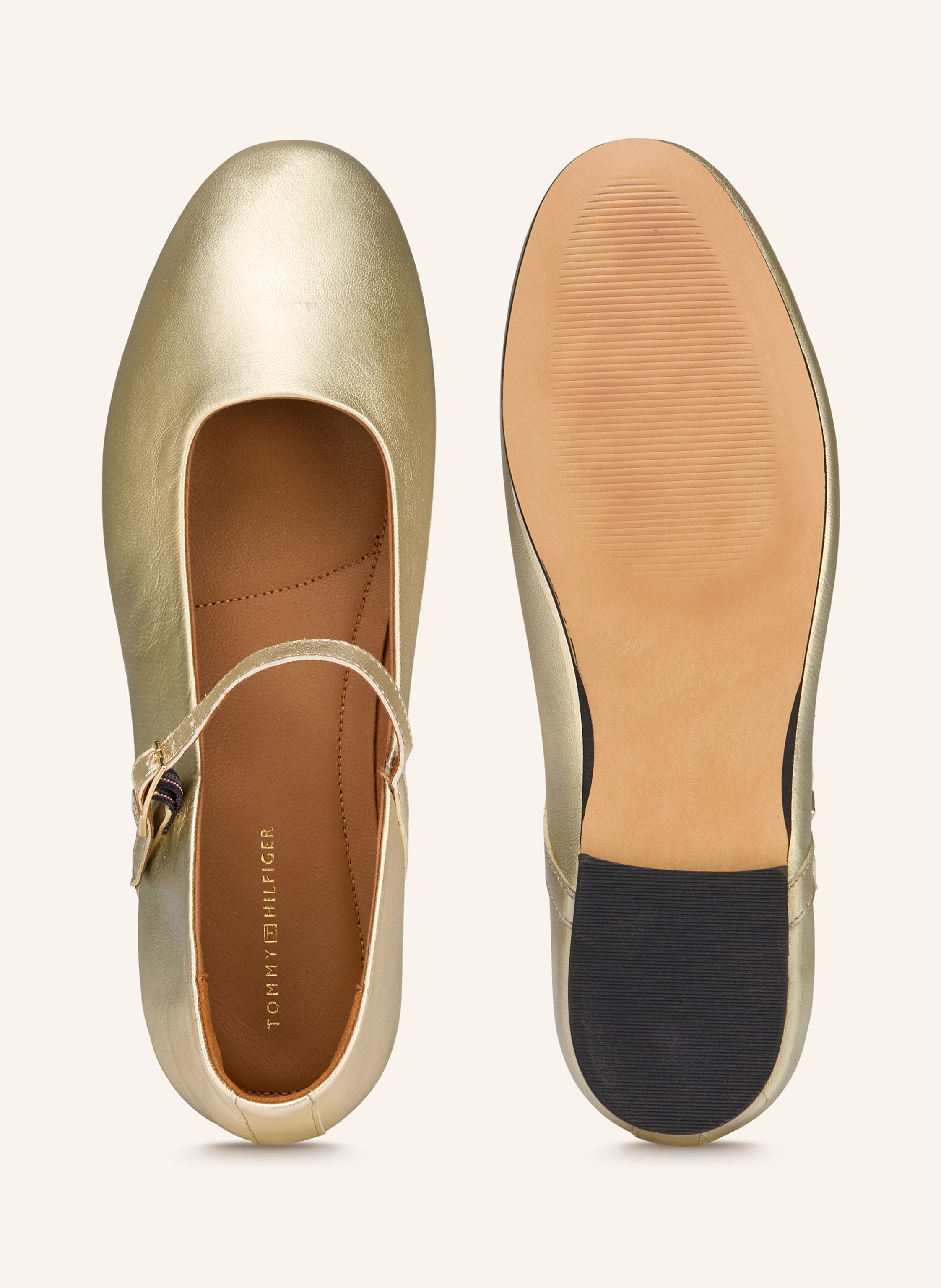 Thumbnail - Tommy Hilfiger Mary-Jane-Ballerinas gold