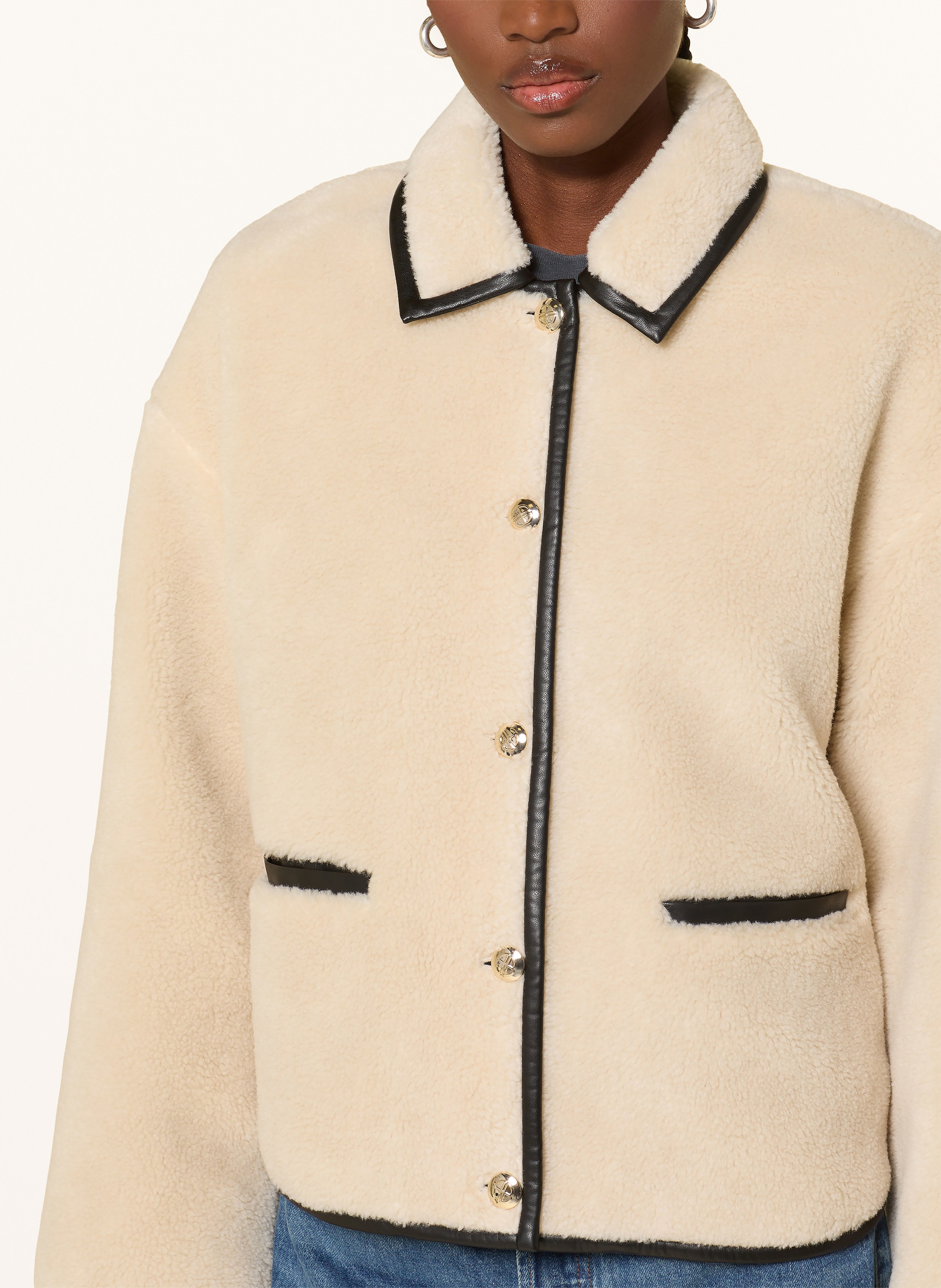 Thumbnail - Anine Bing Teddyfell-Jacke Camden beige