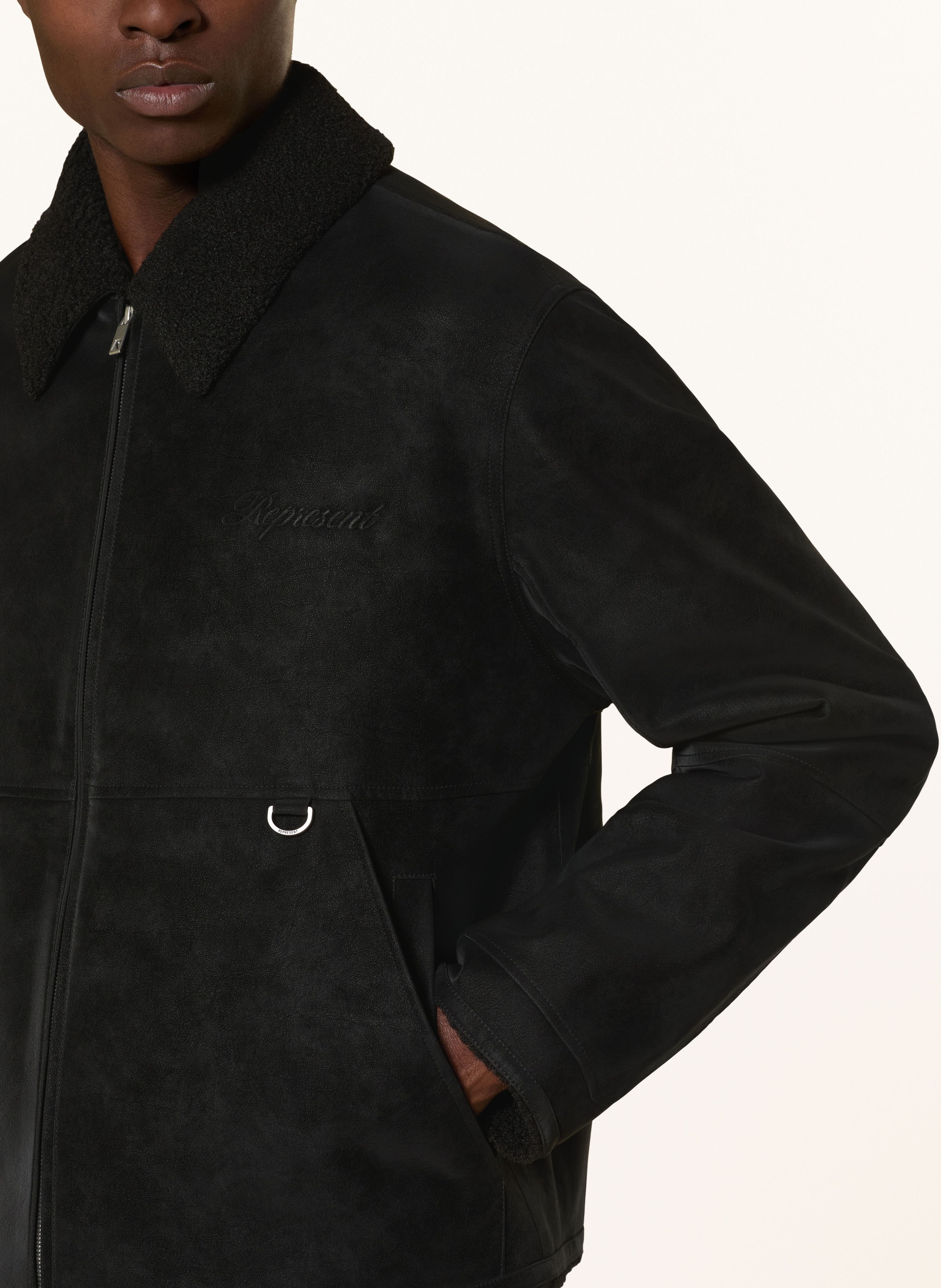 Thumbnail - Represent Overjacket In Lederoptik schwarz