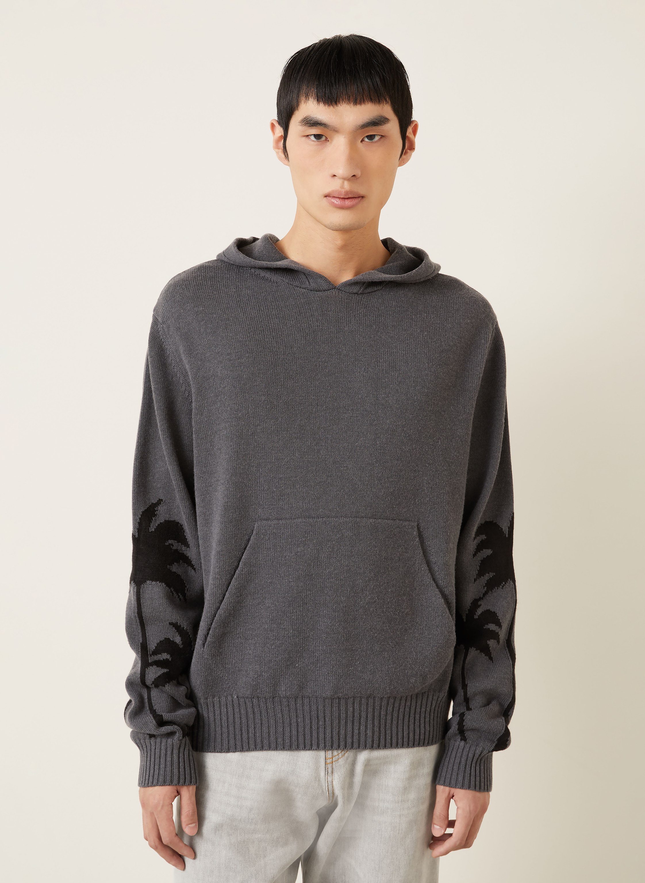 Thumbnail - Palm Angels Strick-Hoodie grau