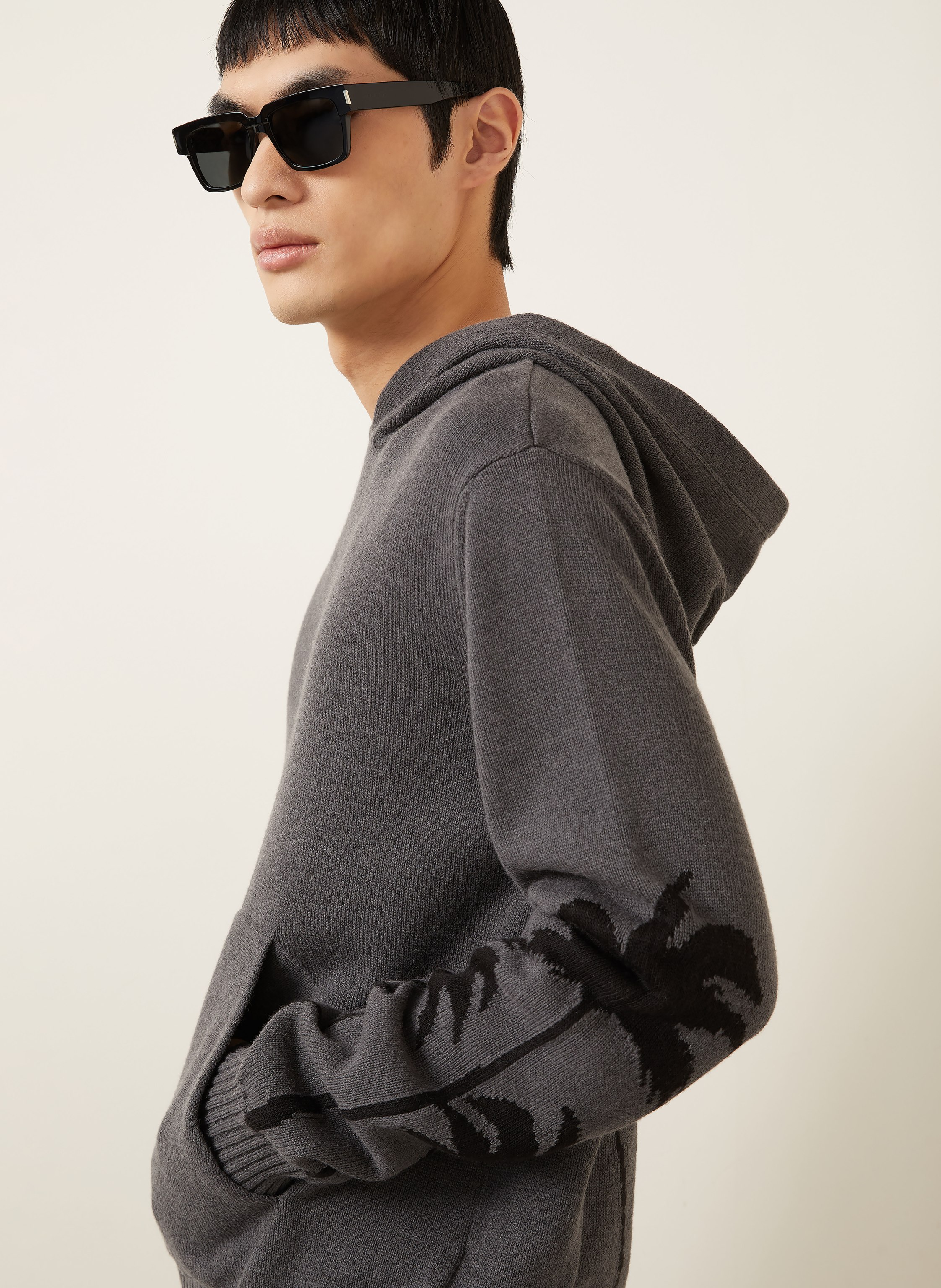 Thumbnail - Palm Angels Strick-Hoodie grau