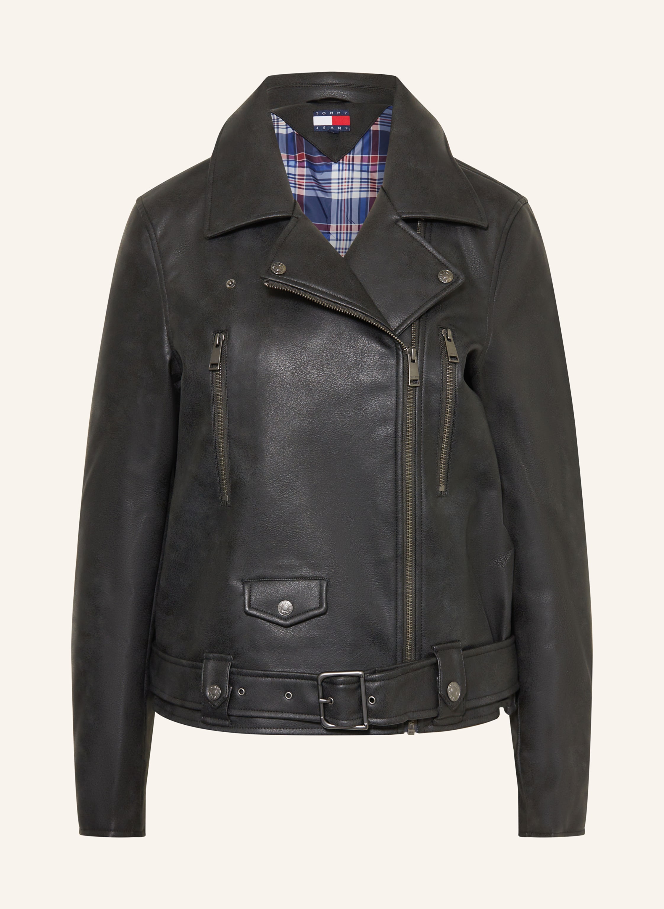 Tommy Jeans Bikerjacke In Lederoptik schwarz