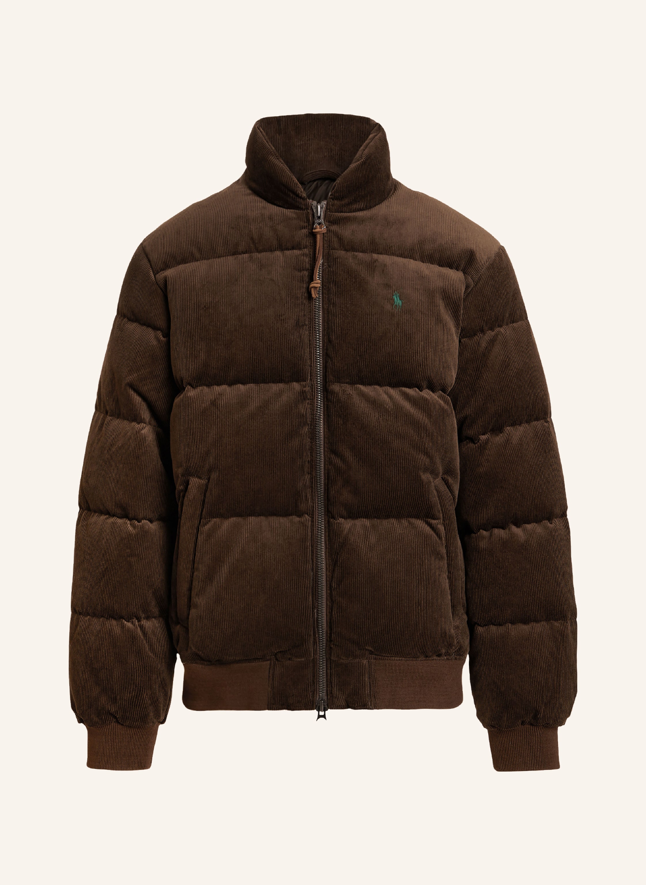 POLO RALPH LAUREN GORHAM down jacket in corduroy in dark brown
