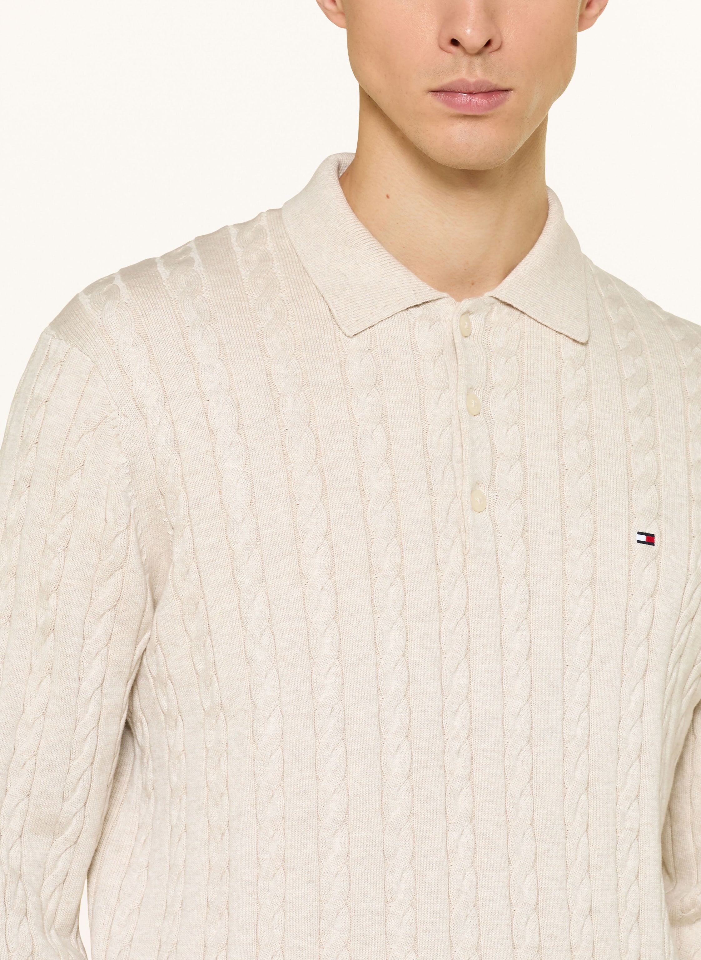 Thumbnail - Tommy Hilfiger Strick-Poloshirt weiss