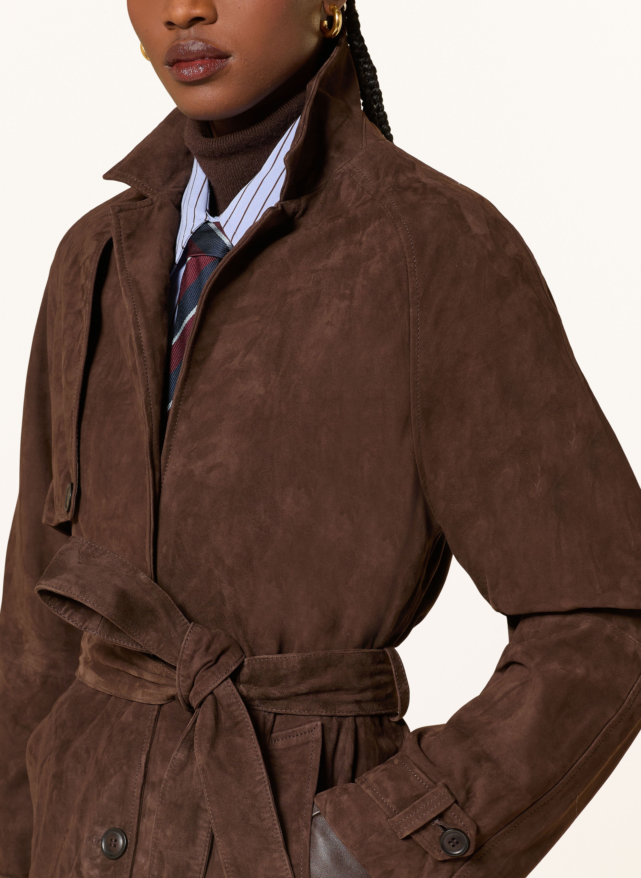 Thumbnail - Mrs & Hugs Ledermantel braun