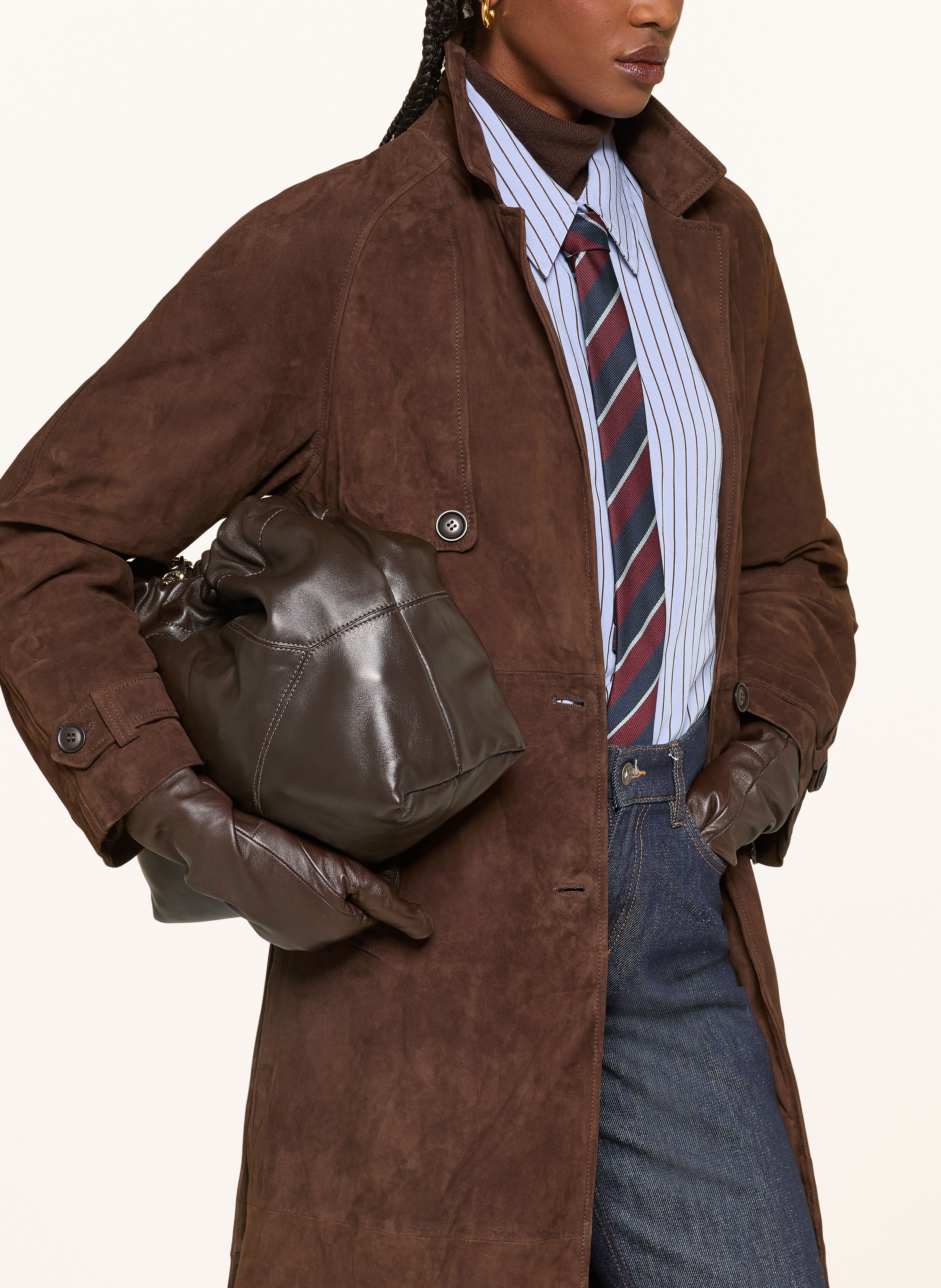 Thumbnail - Mrs & Hugs Ledermantel braun