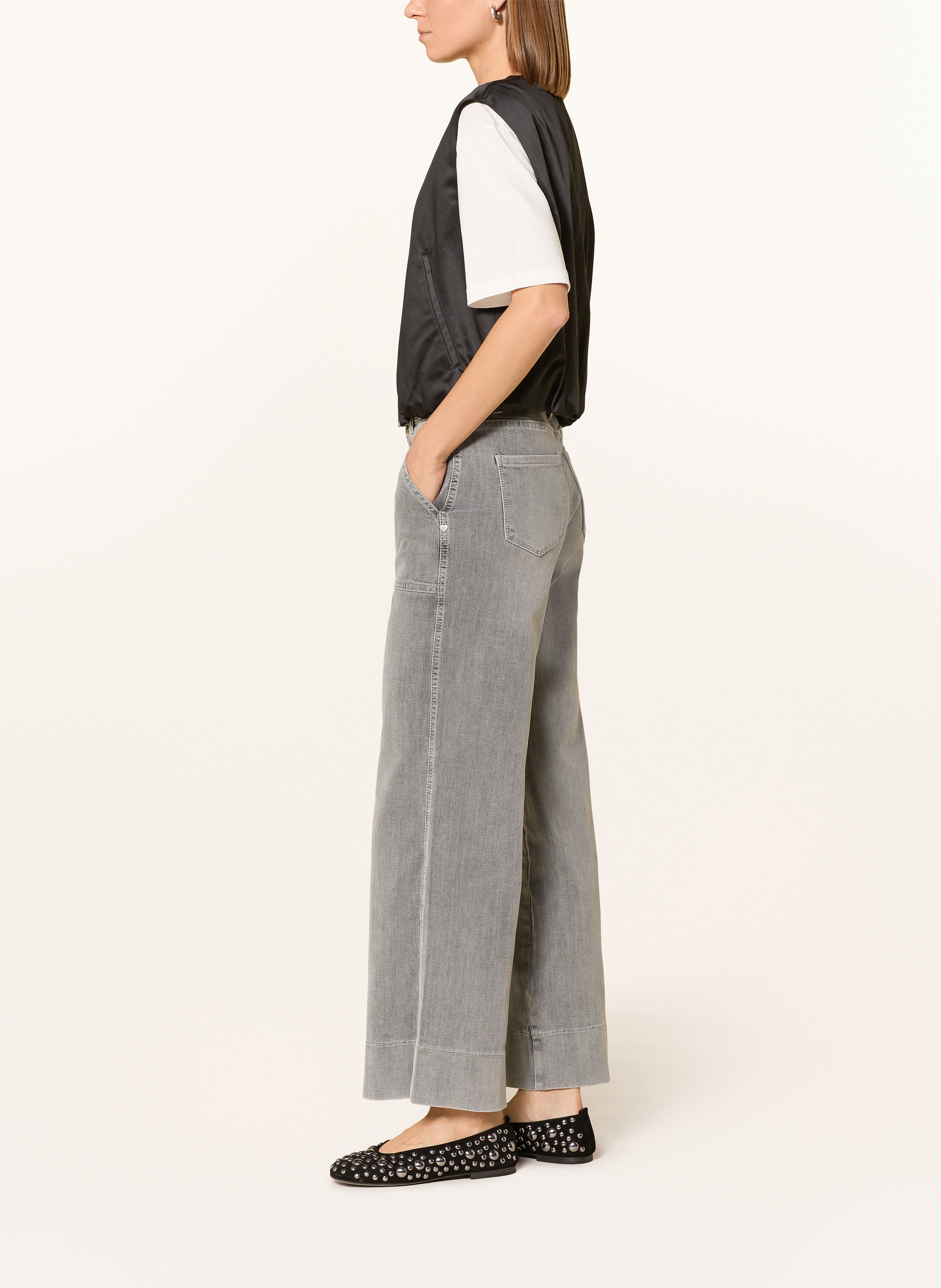Thumbnail - Buena Vista Wide Leg Jeans Worker grau