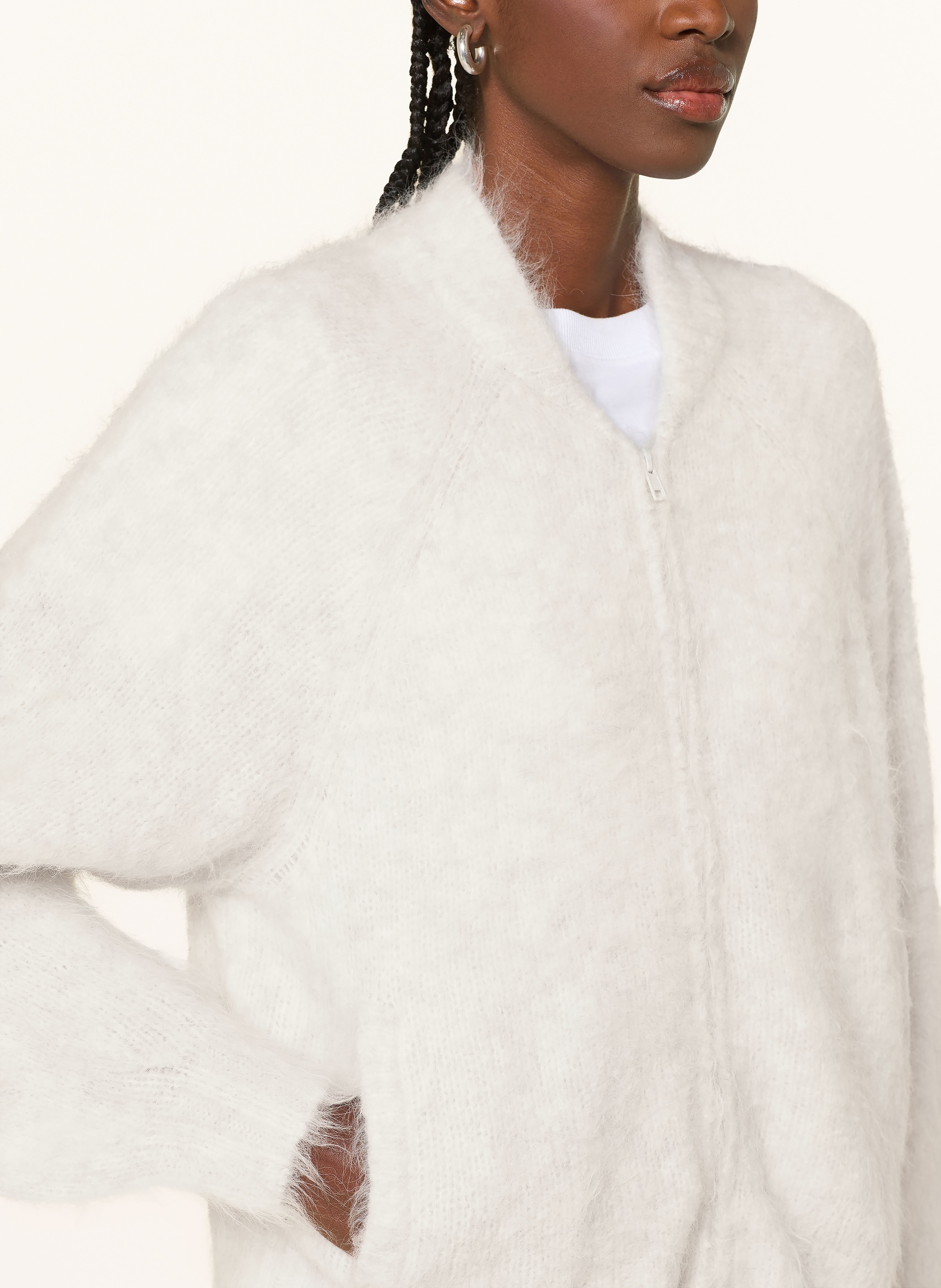 Thumbnail - American Vintage Strickjacke Niby Mit Alpaka grau