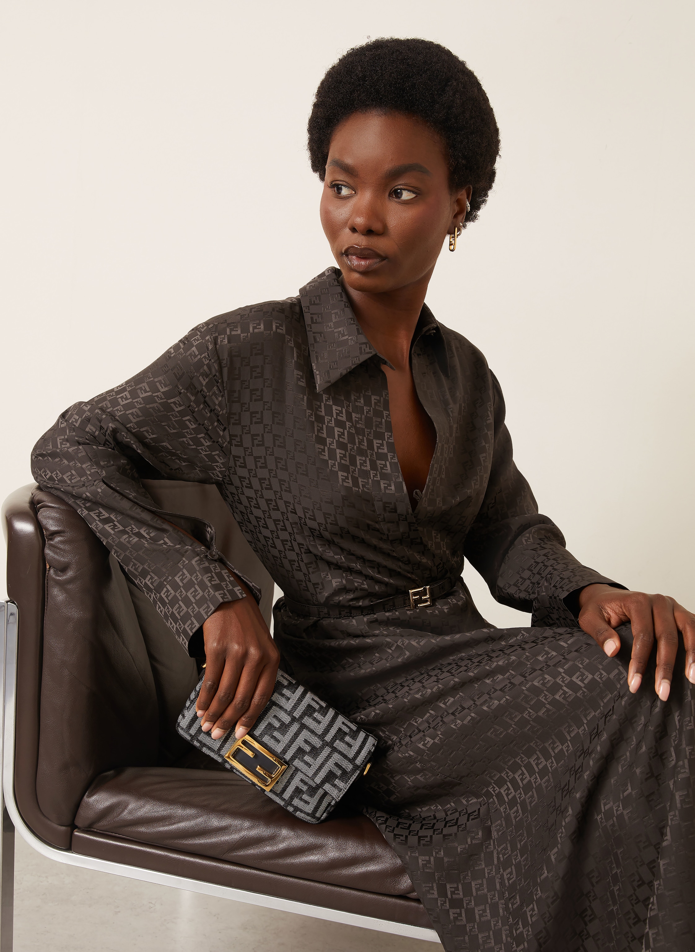 Thumbnail - Fendi Handtasche Mini Baguette blau