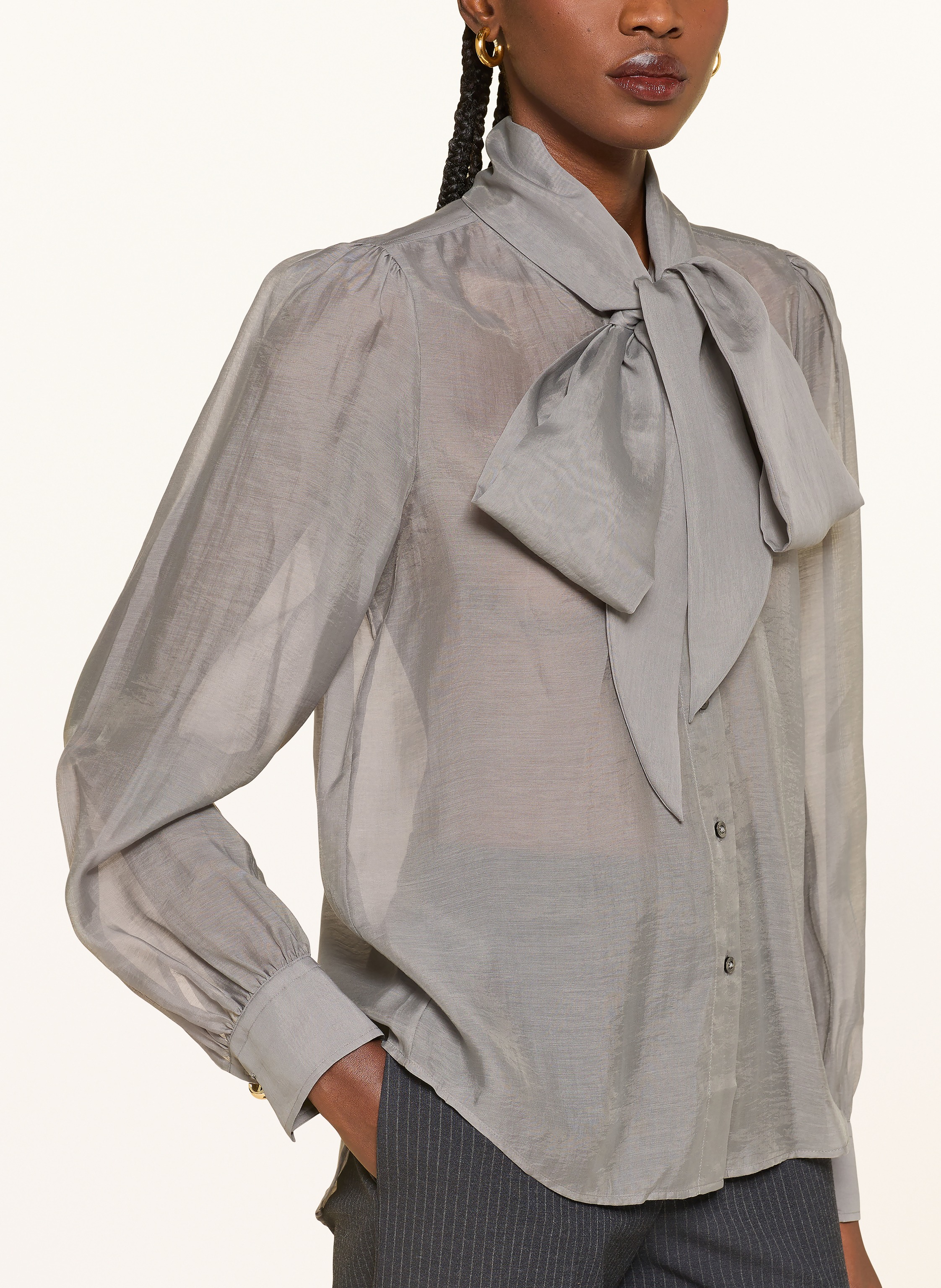 Thumbnail - Hugo Schluppenbluse Elegant grau