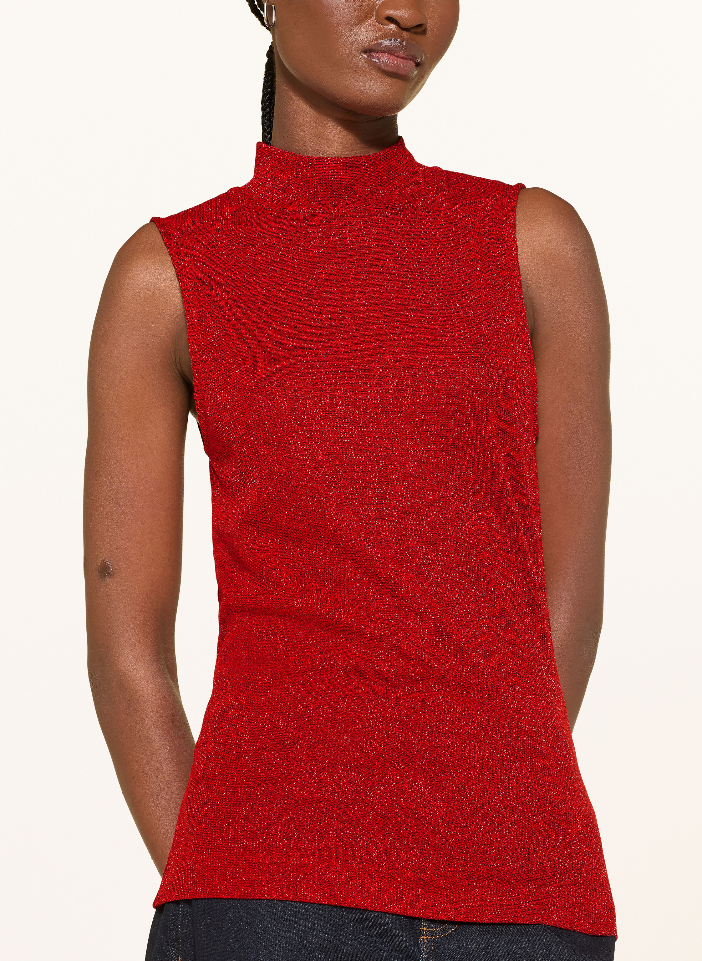 Thumbnail - Rich & Royal Stricktop Mit Glitzergarn rot