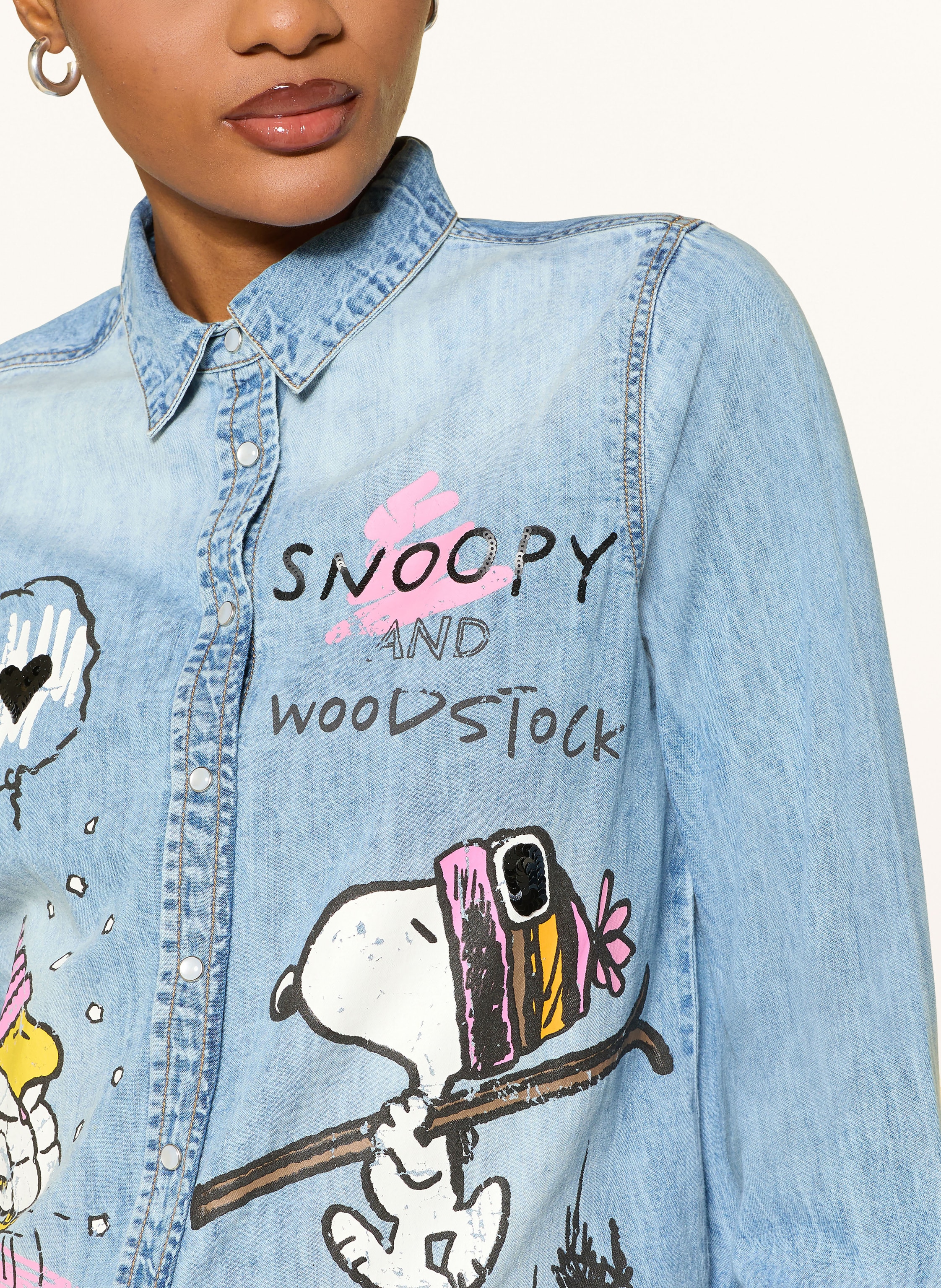 Thumbnail - Princess Goes Hollywood Jeansbluse Mit Pailletten blau